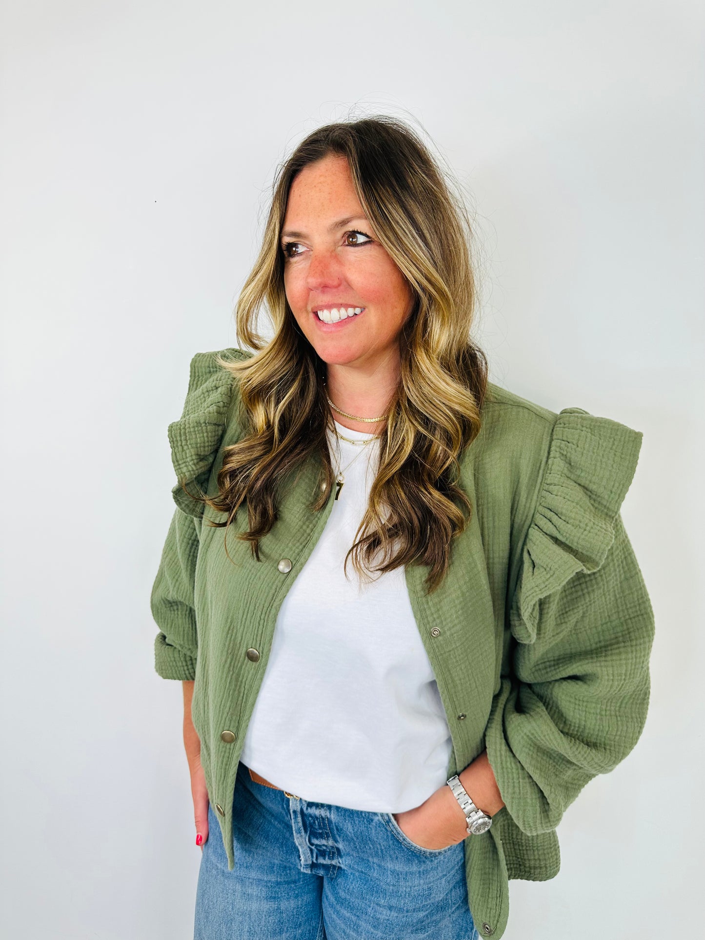 Khaki Frill Jacket