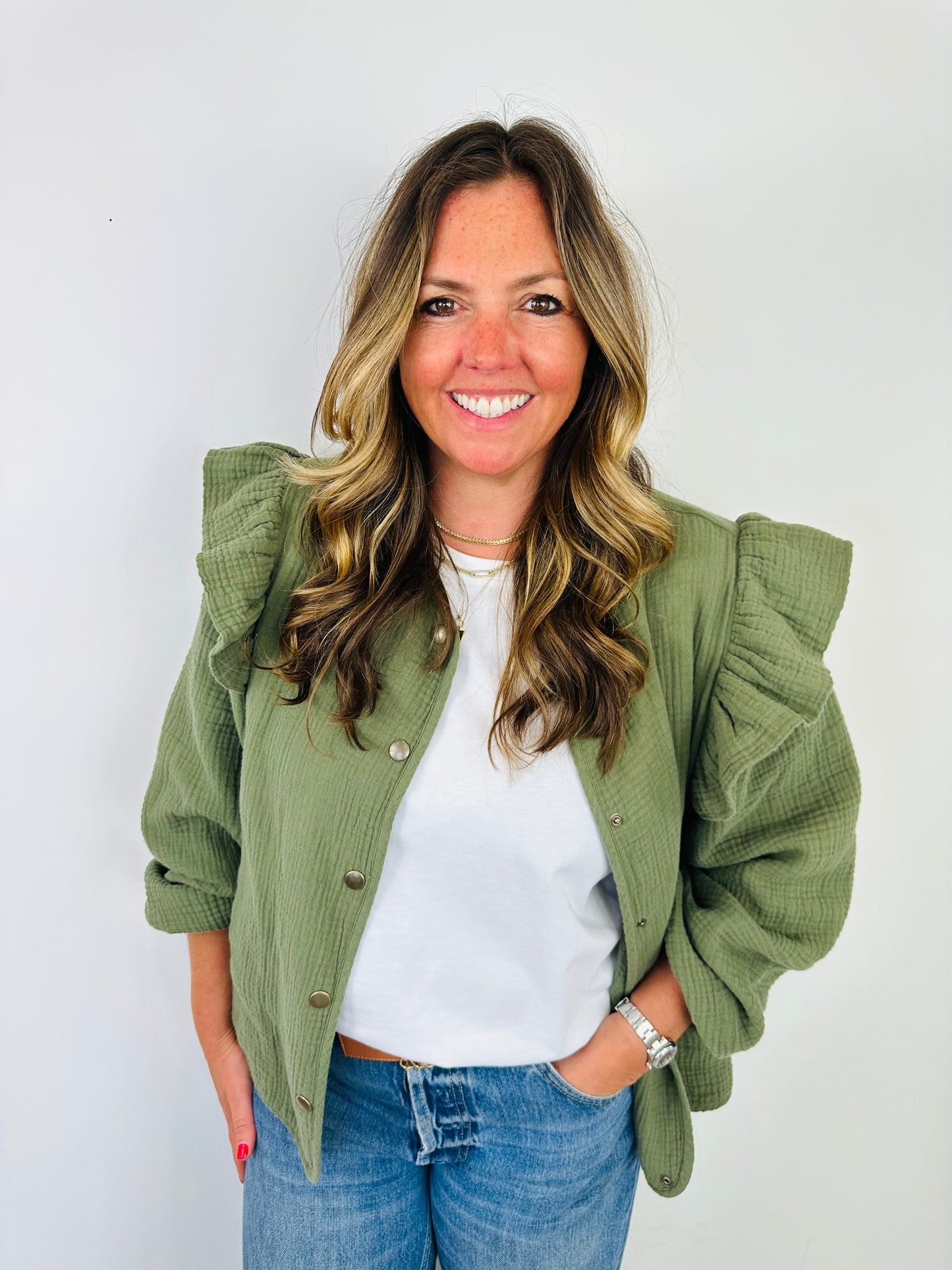 Khaki Frill Jacket