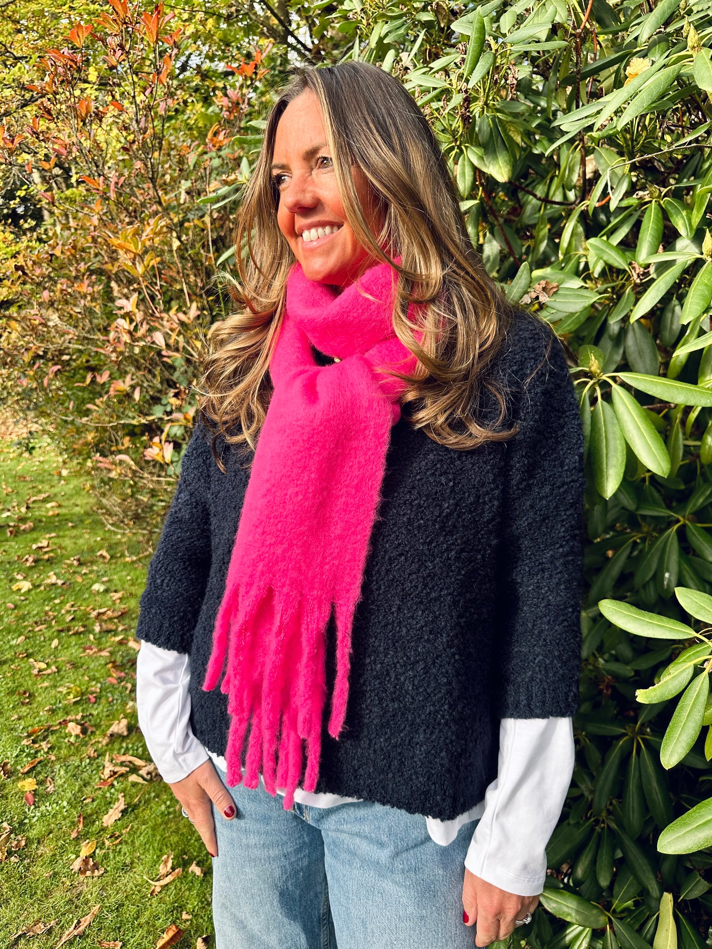 Navy Boucle Jumper