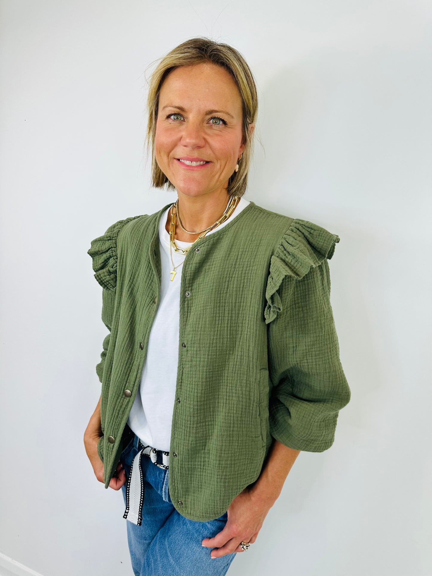 Khaki Frill Jacket