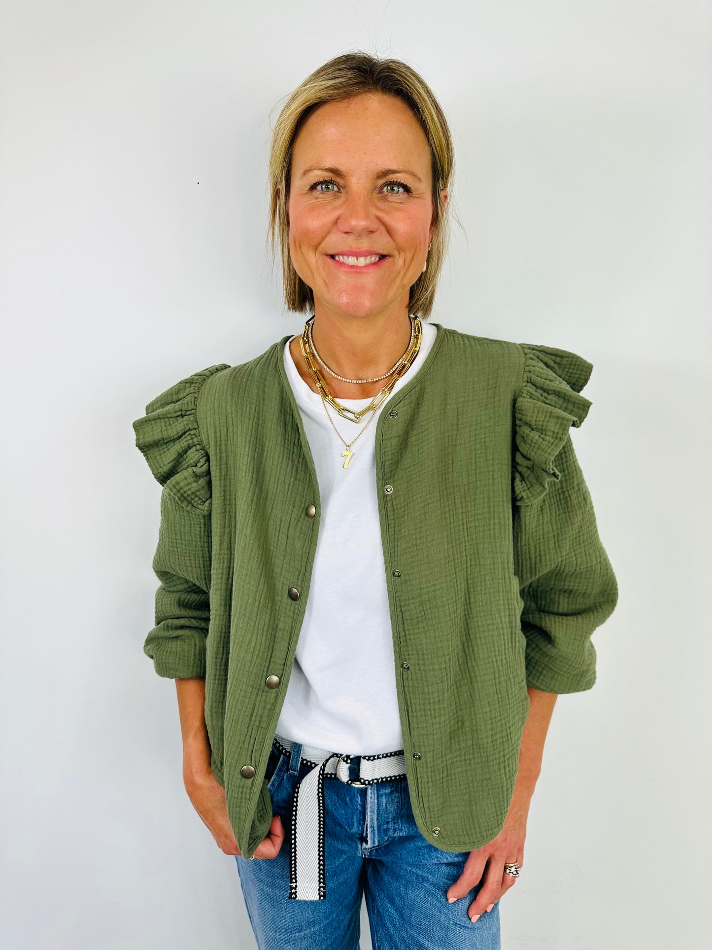 Khaki Frill Jacket