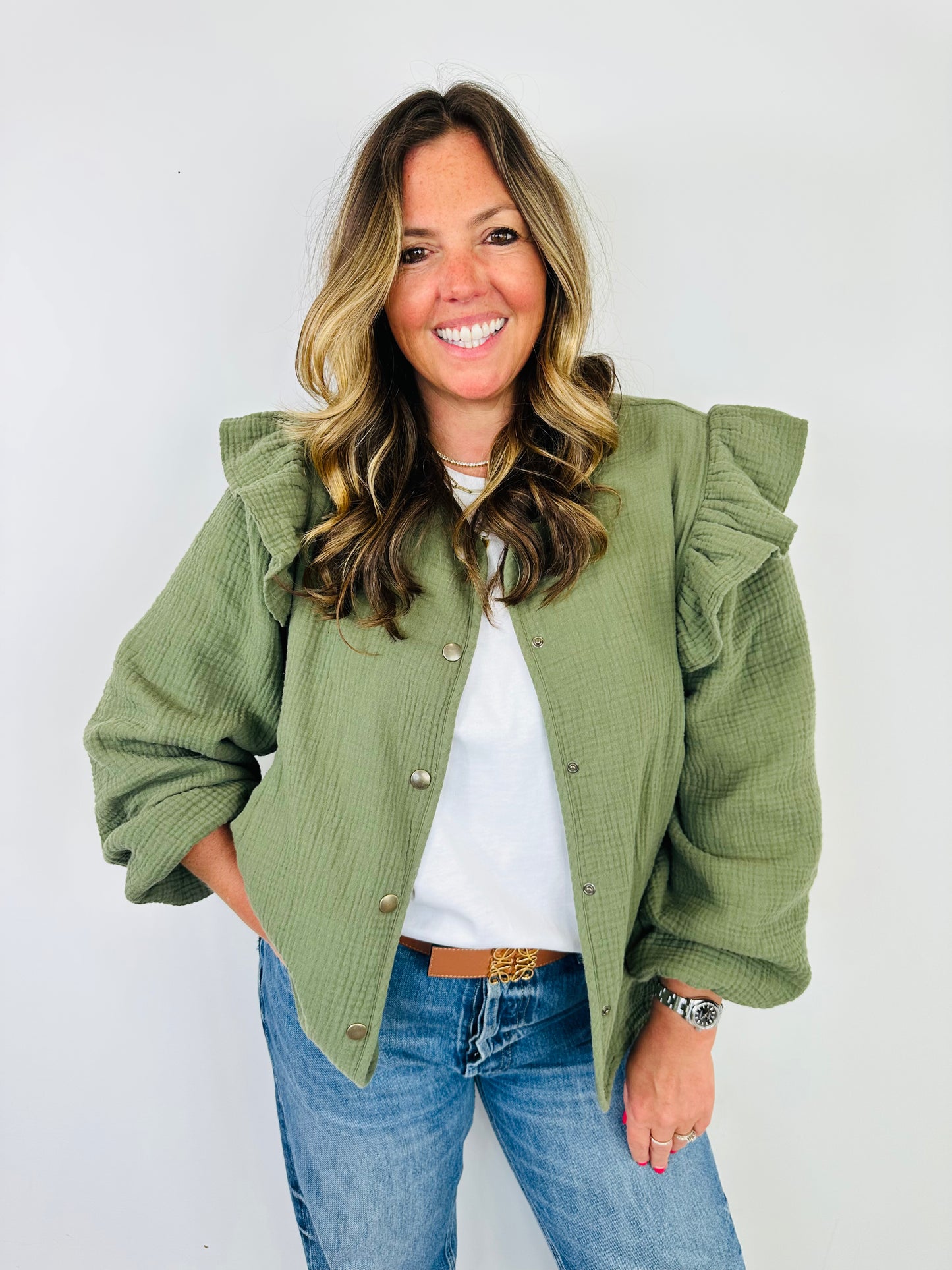 Khaki Frill Jacket