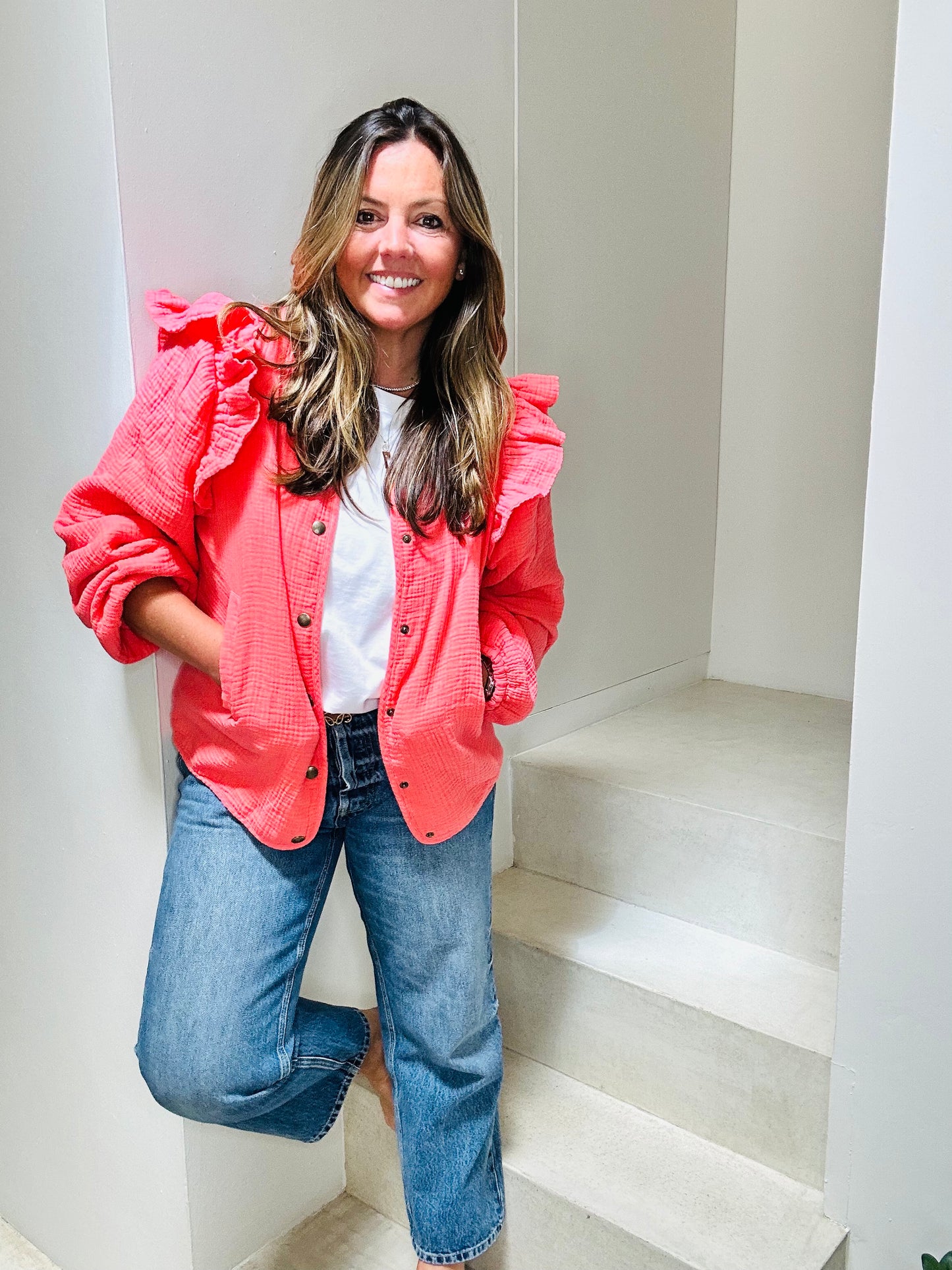 Coral Frill Jacket
