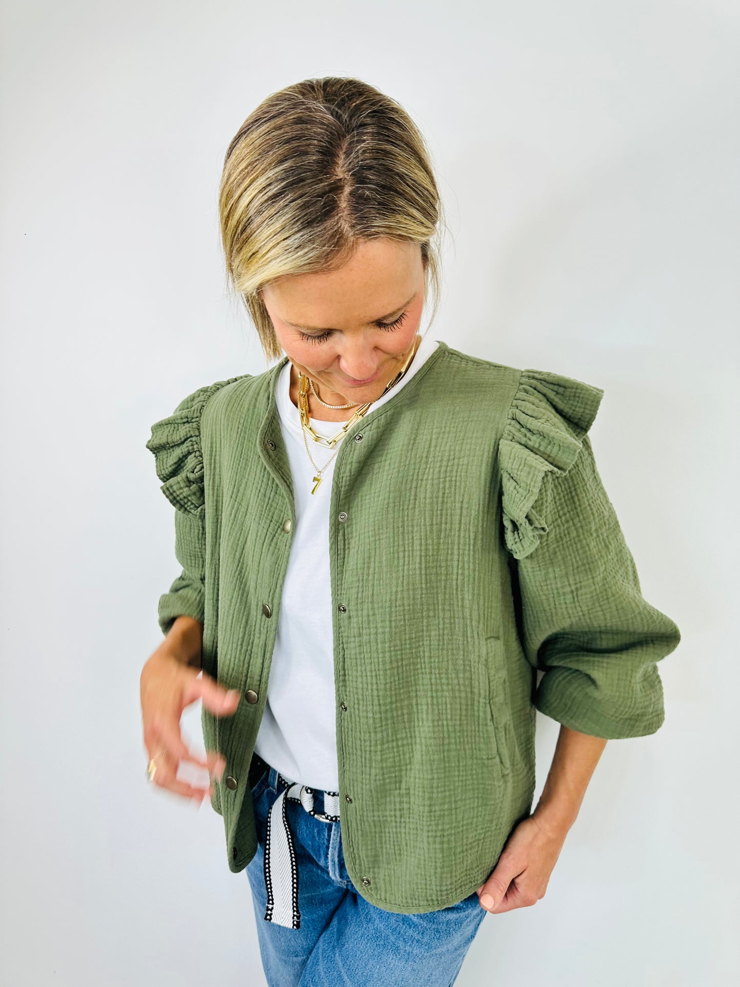 Khaki Frill Jacket