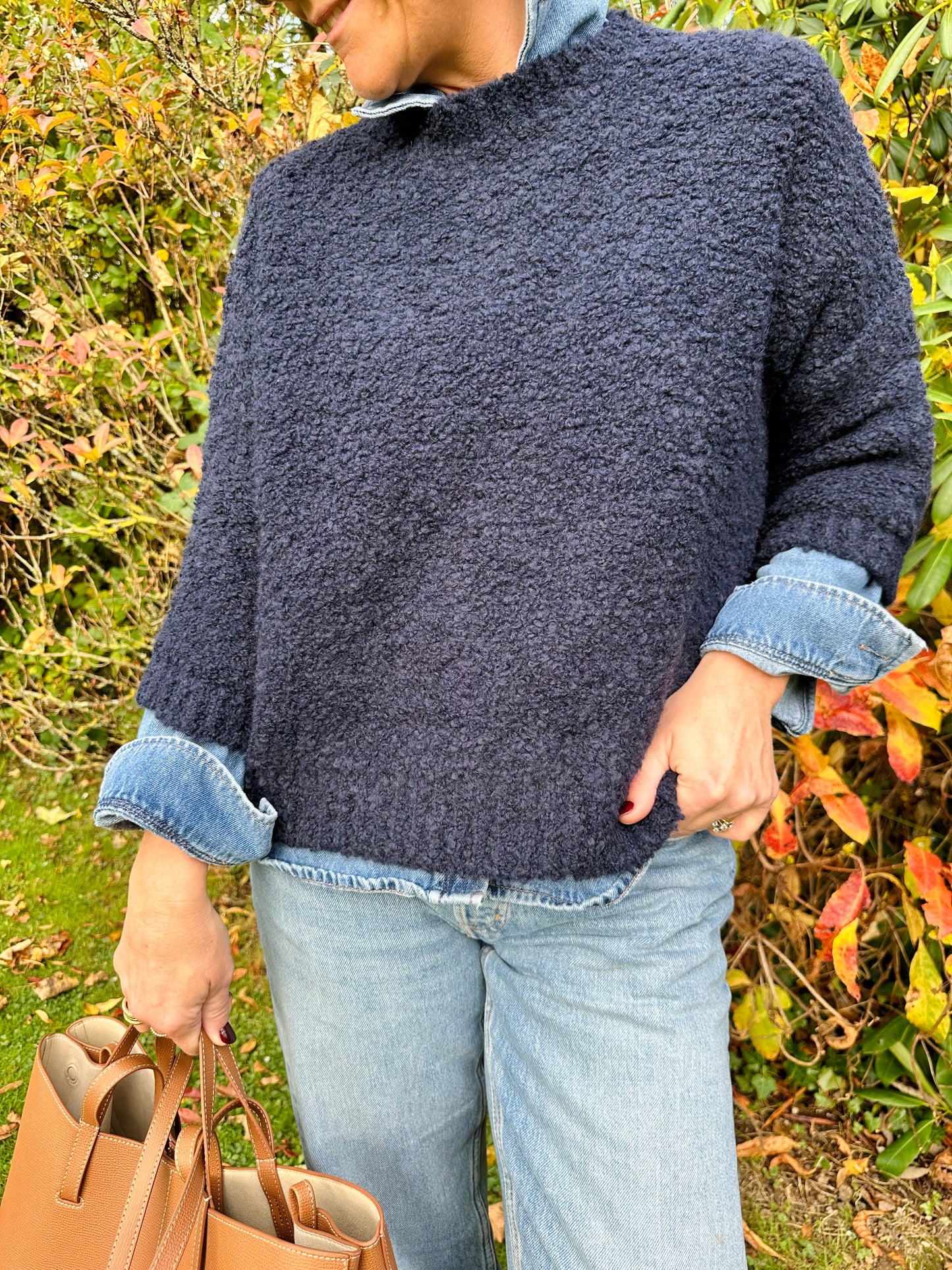 Navy Boucle Jumper