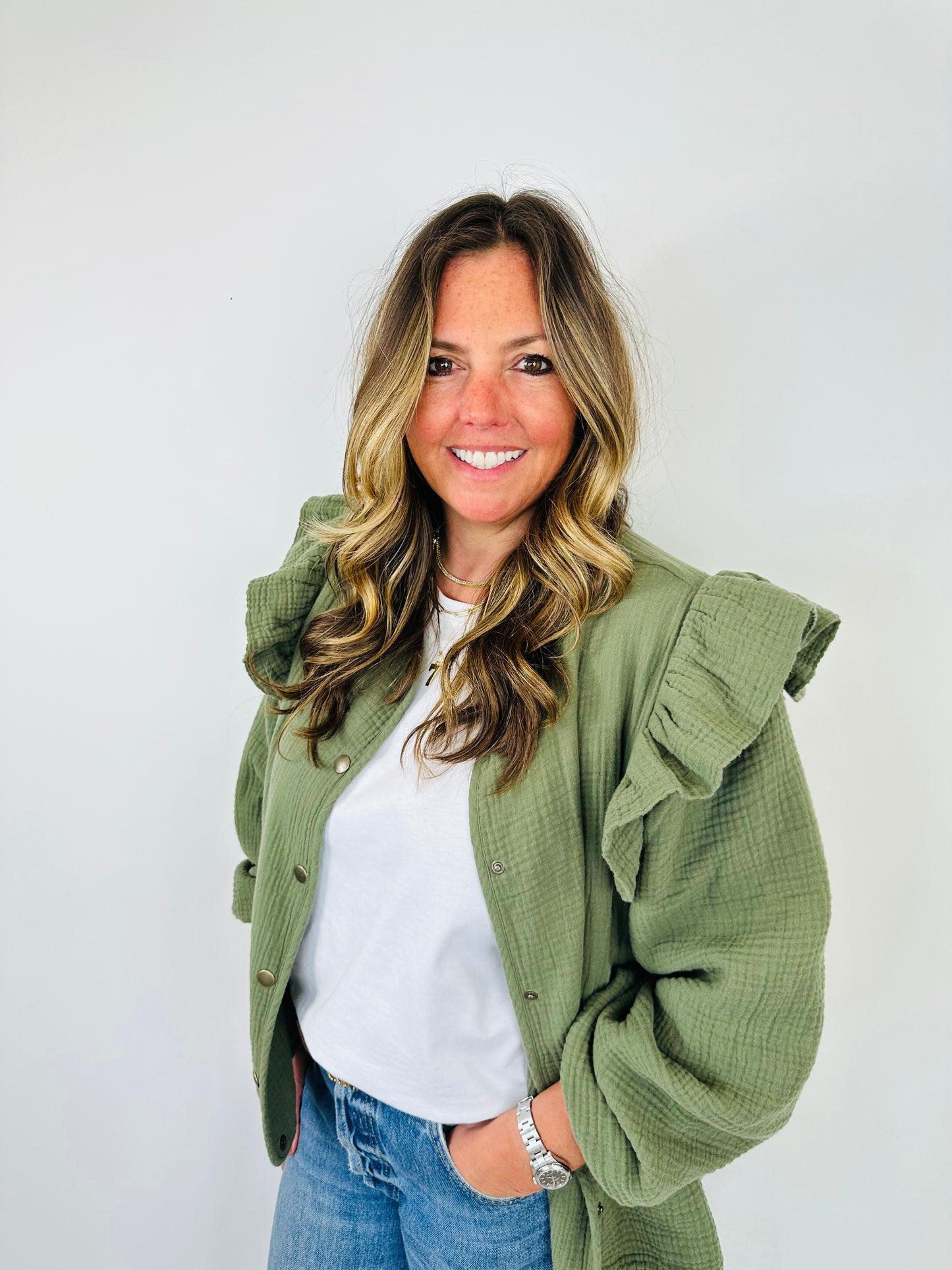 Khaki Frill Jacket