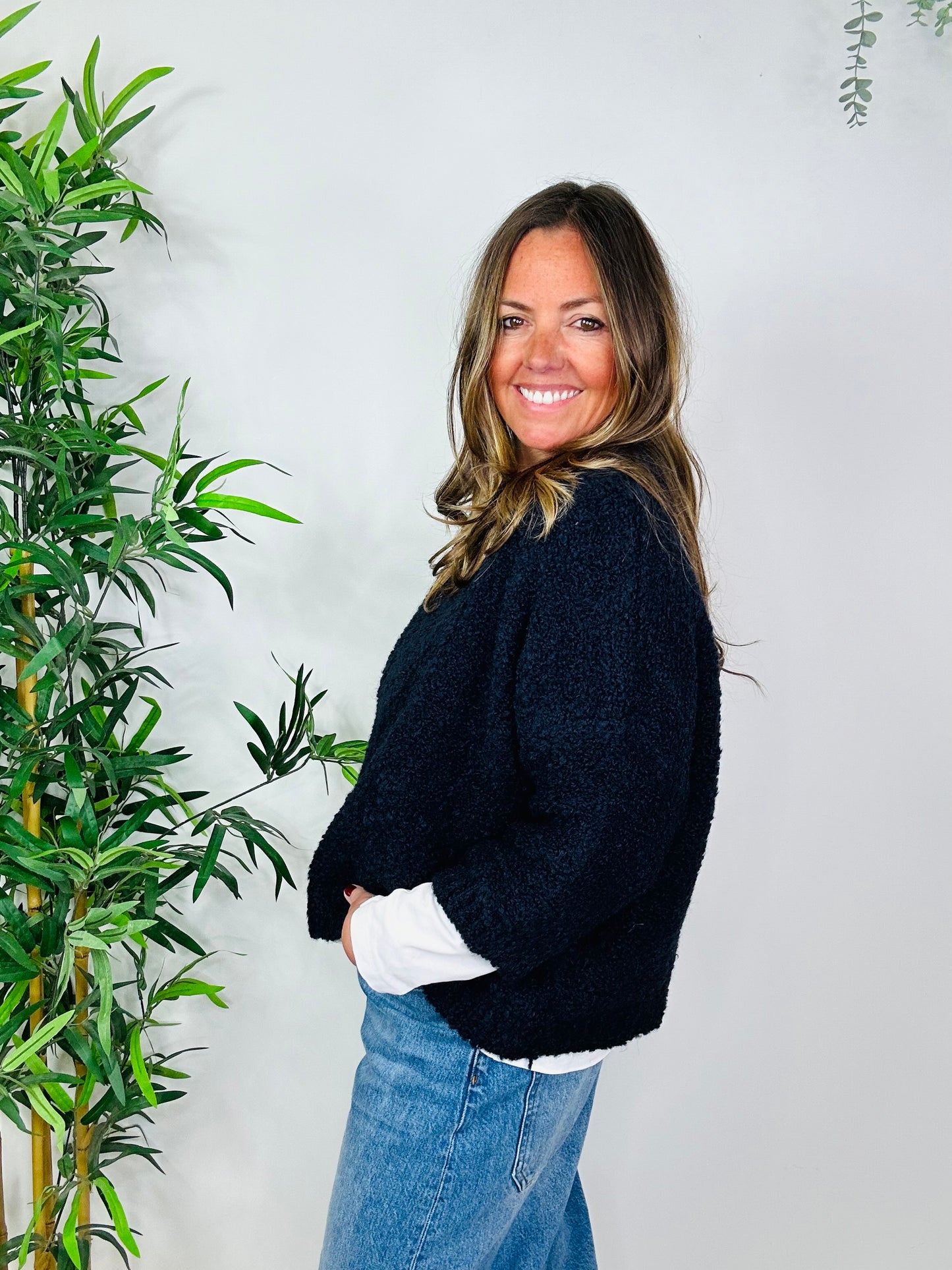 Navy Boucle Jumper