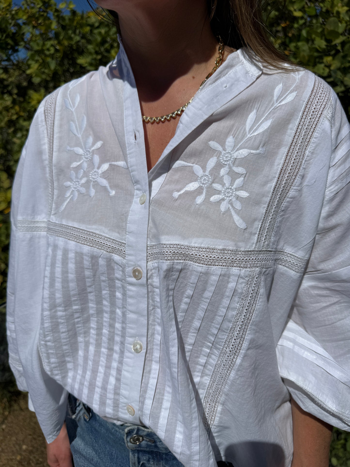 White Embroidered Blouse