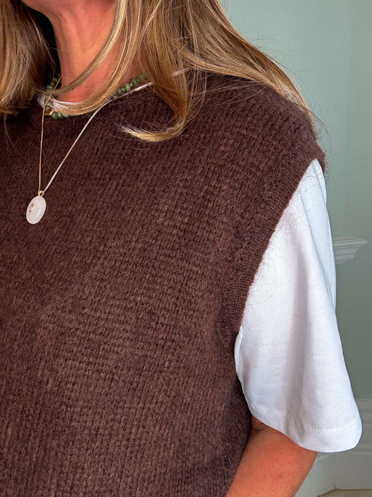 Brown Brushed Mohair Tank