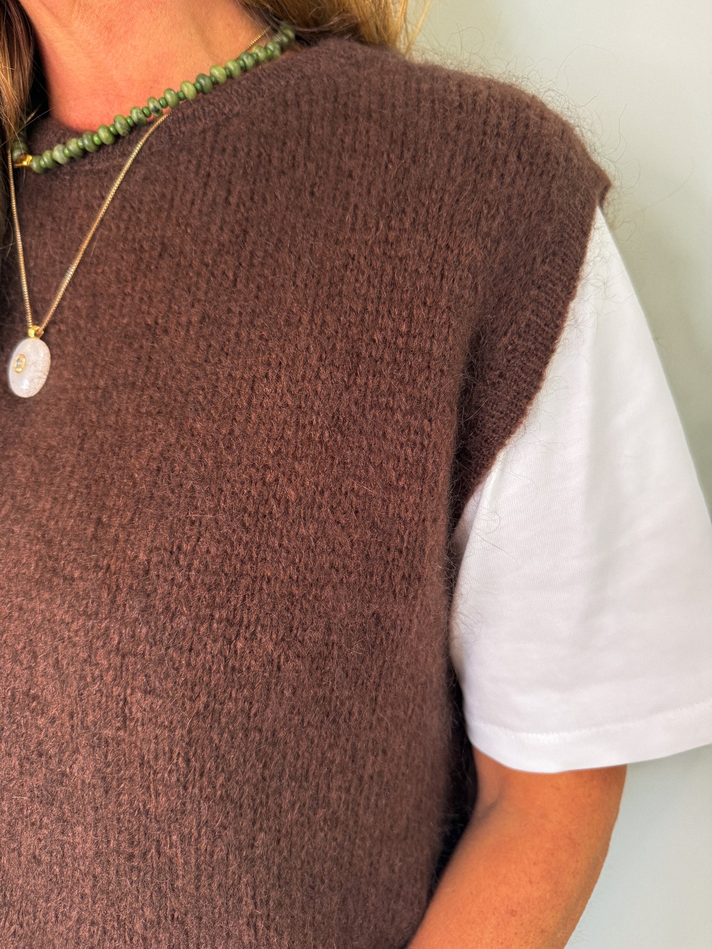 Brown Brushed Mohair Tank