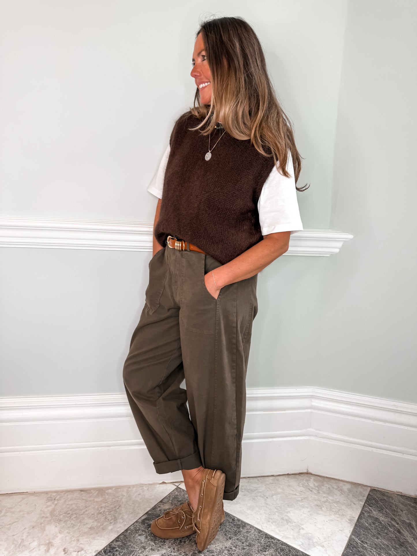 Brown Brushed Mohair Tank