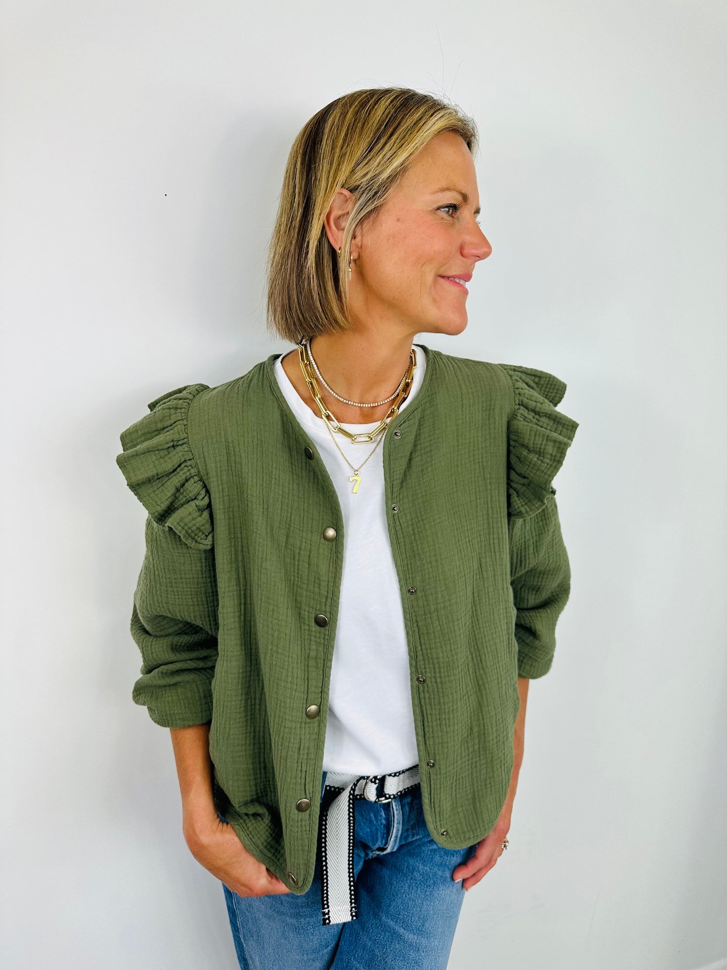 Khaki Frill Jacket