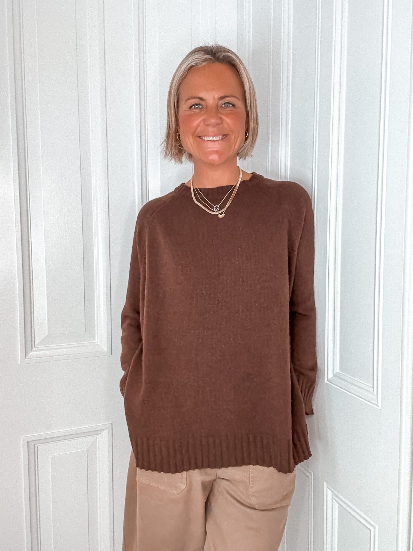 Chocolate Brown Relaxed Wool Jumper