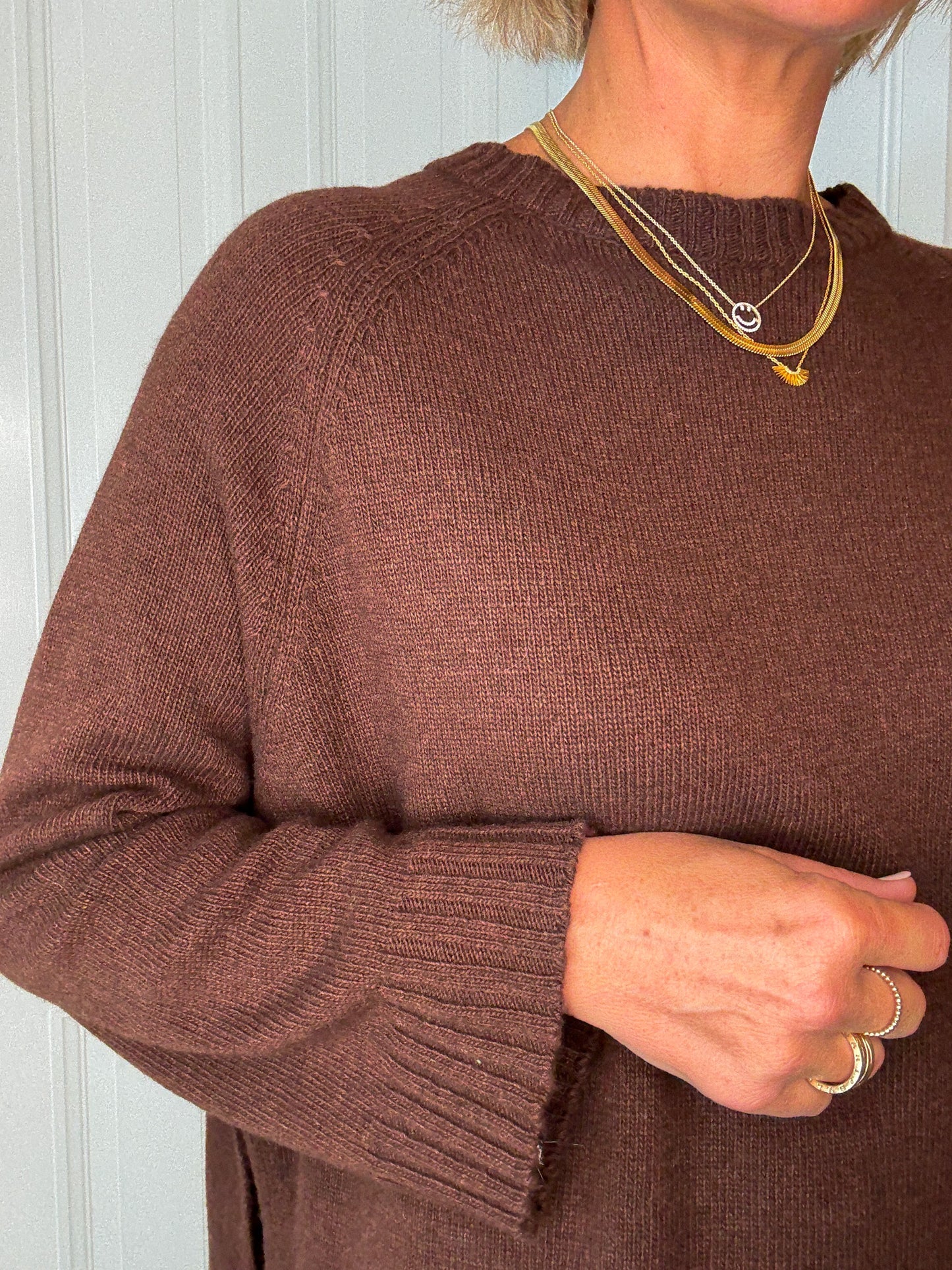Chocolate Brown Relaxed Wool Jumper