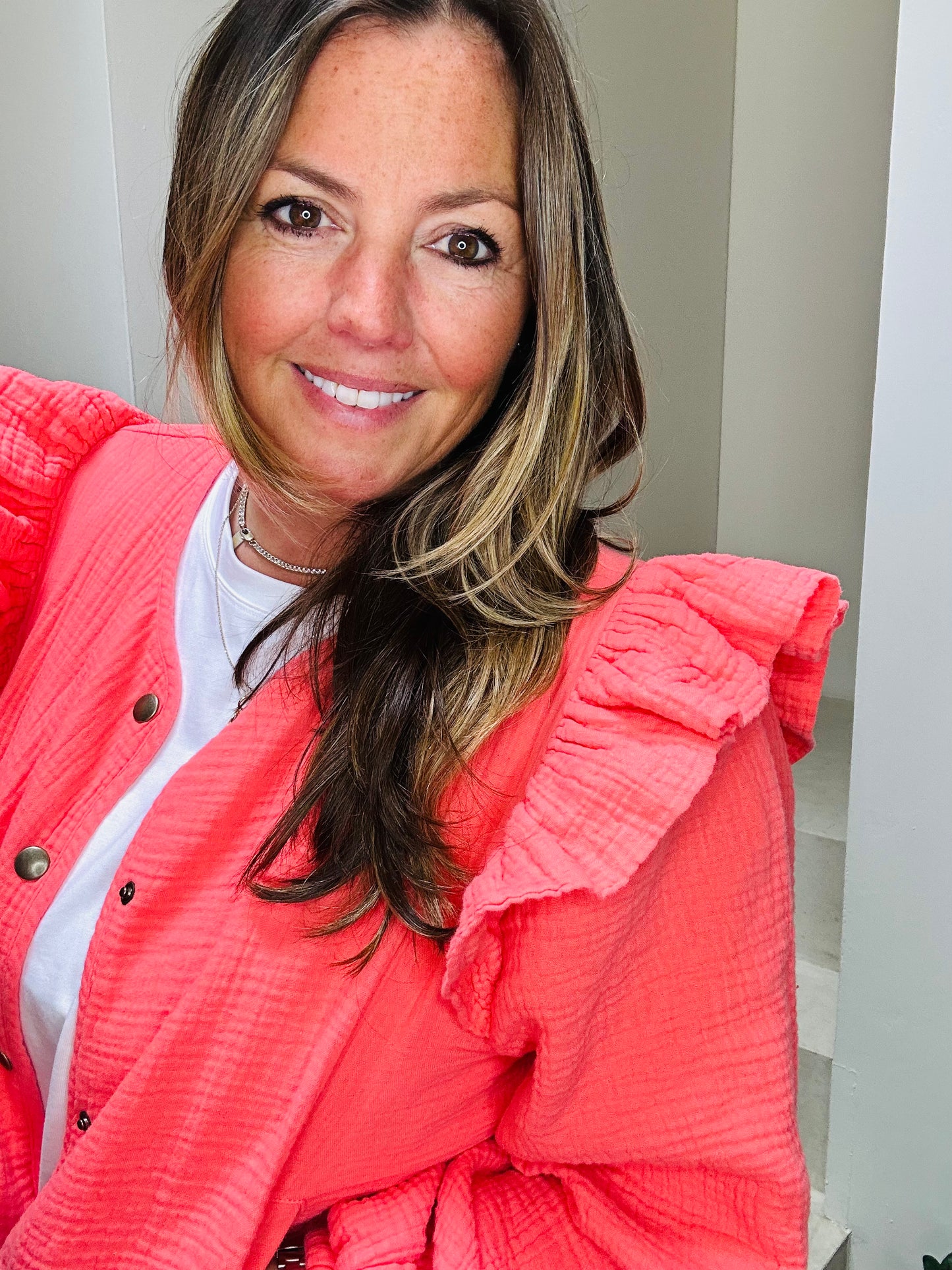 Coral Frill Jacket
