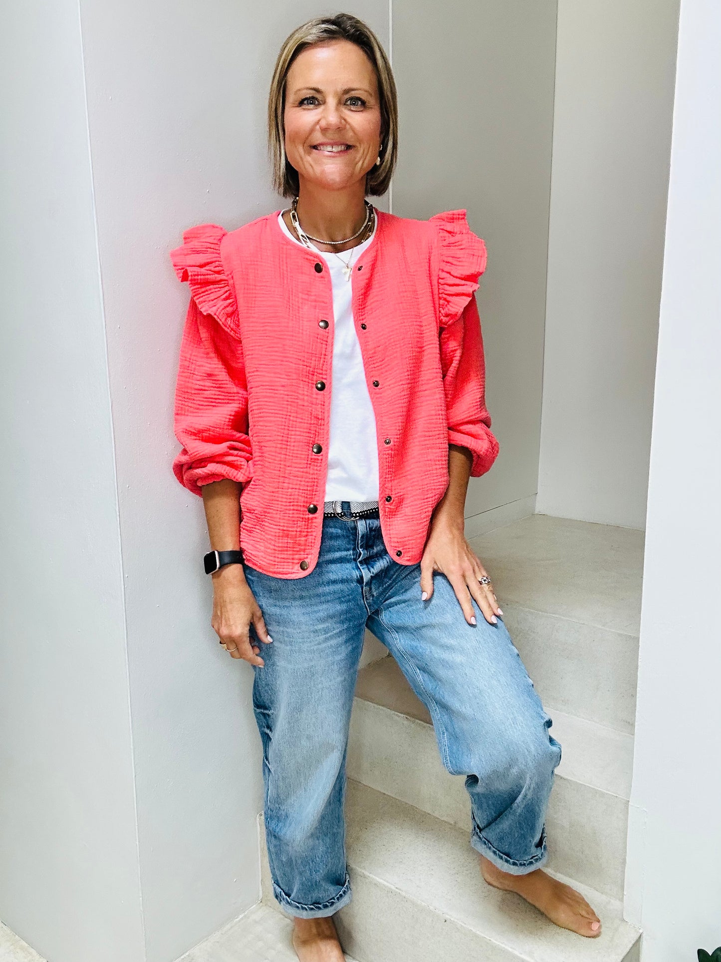 Coral Frill Jacket