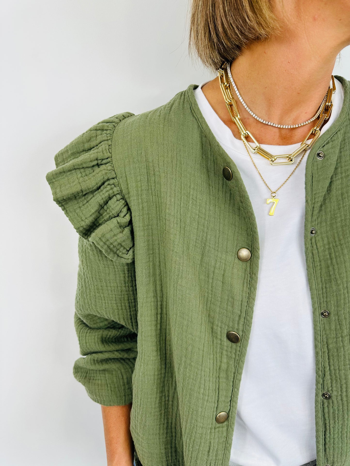 Khaki Frill Jacket