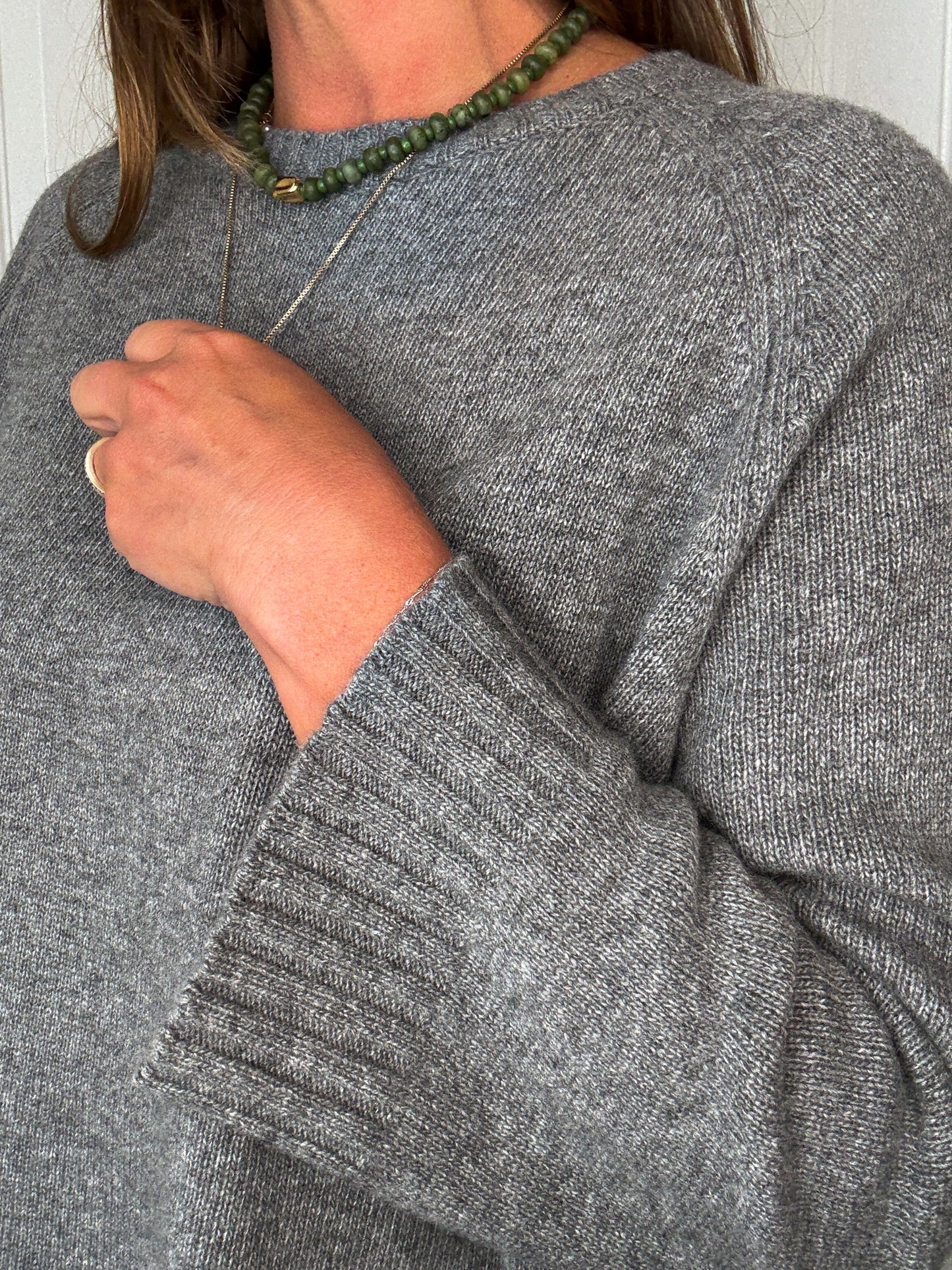 Grey Relaxed Wool Jumper