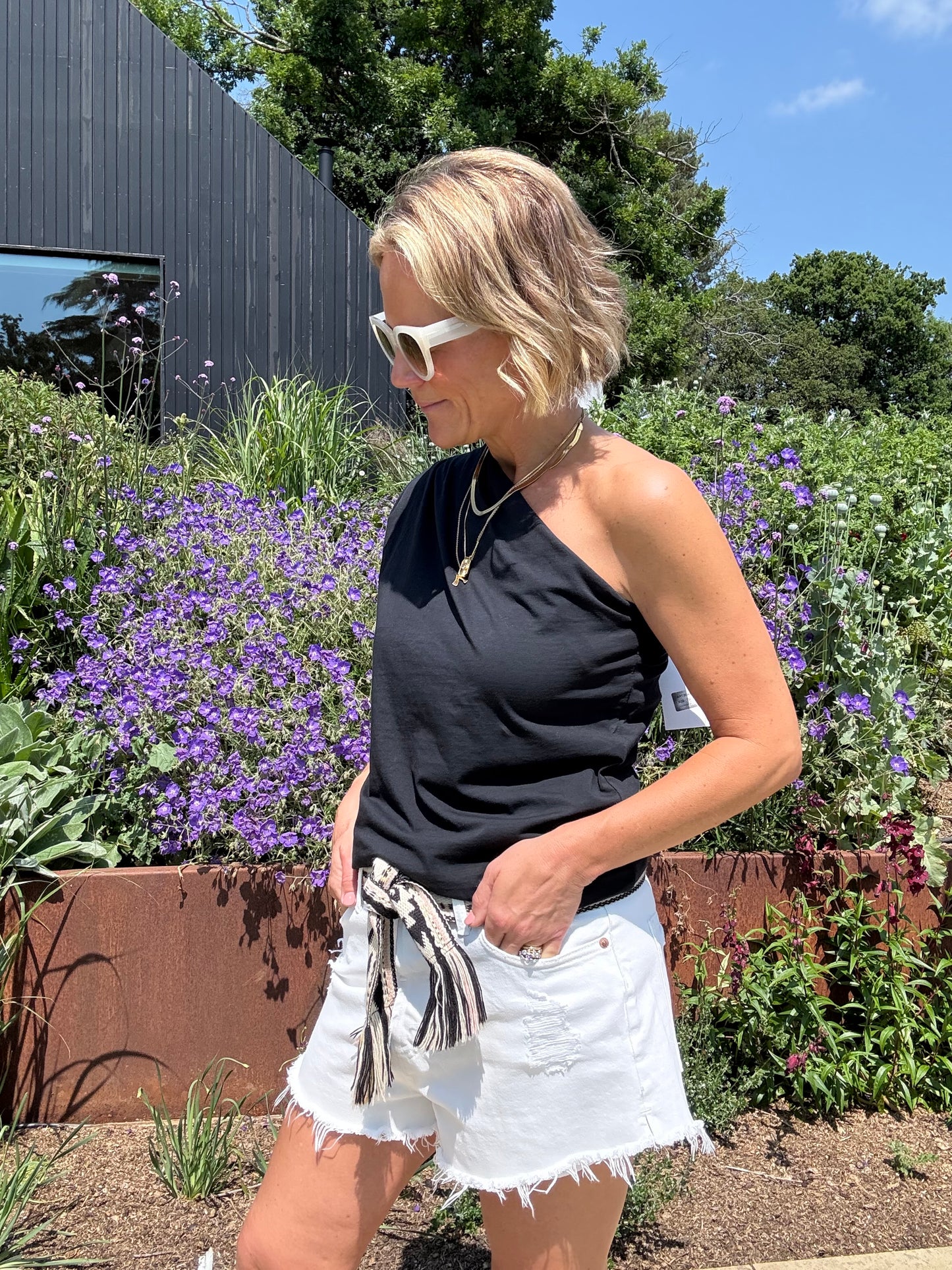Black One Shoulder Top