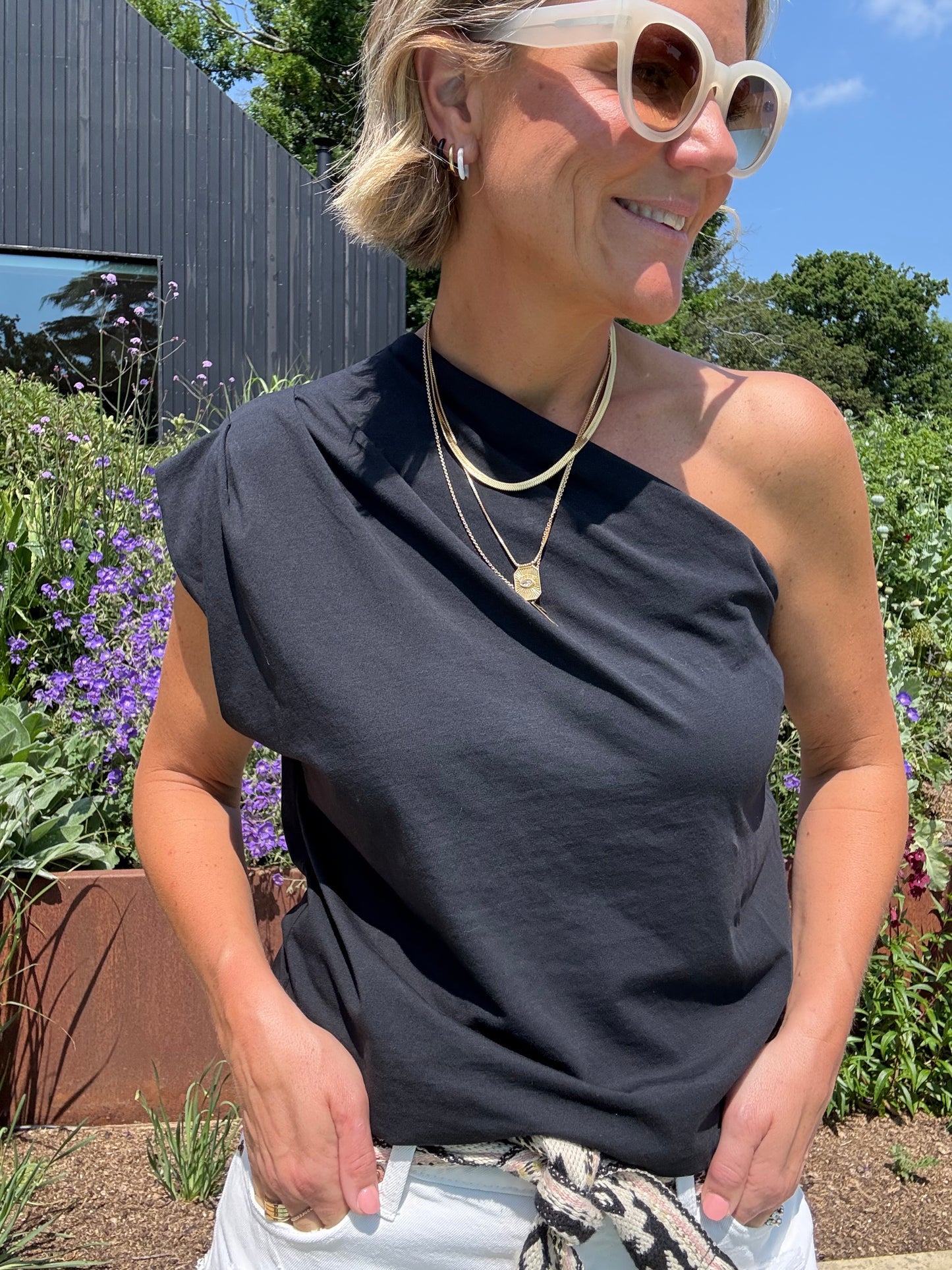 Black One Shoulder Top