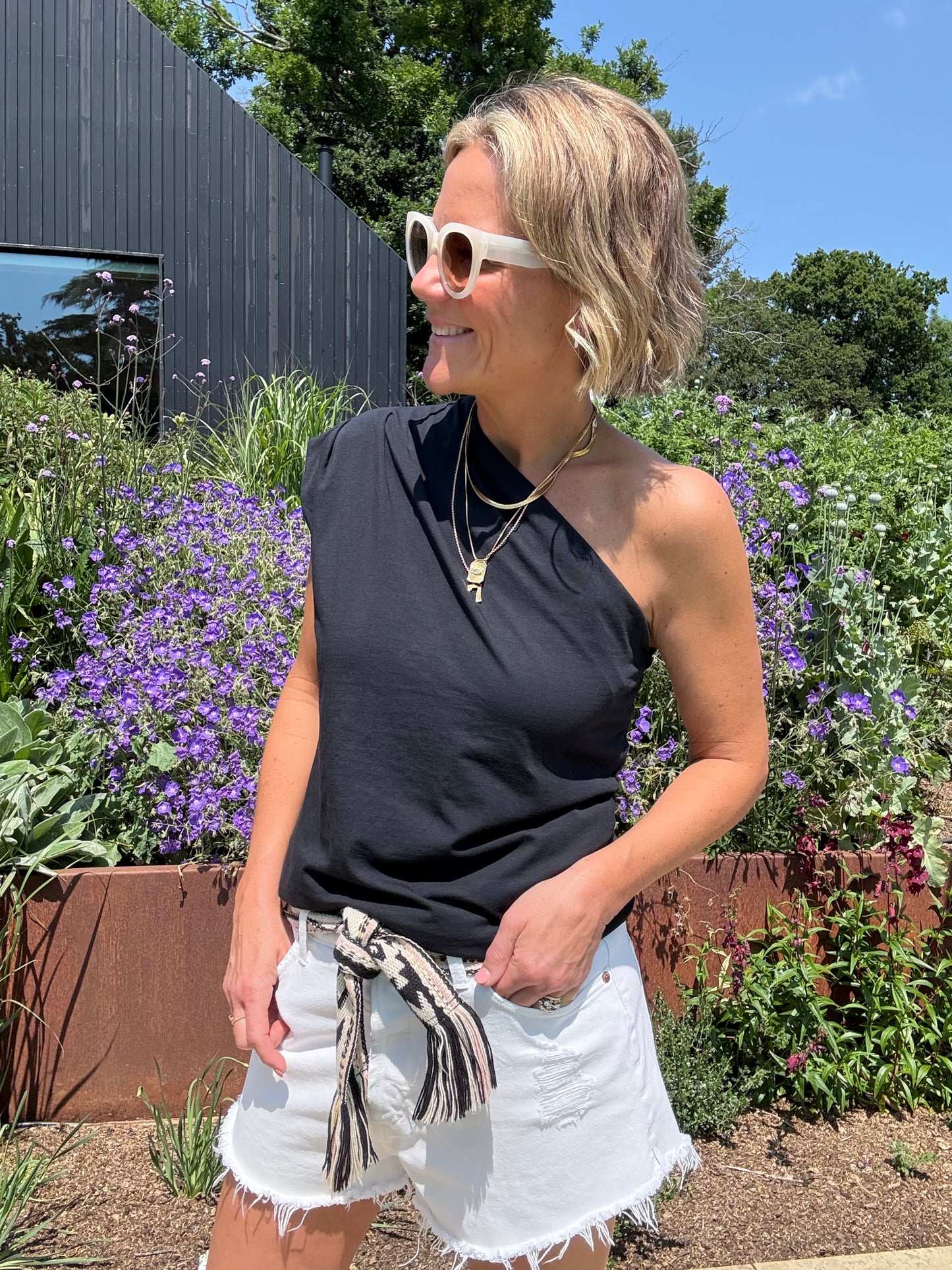 Black One Shoulder Top