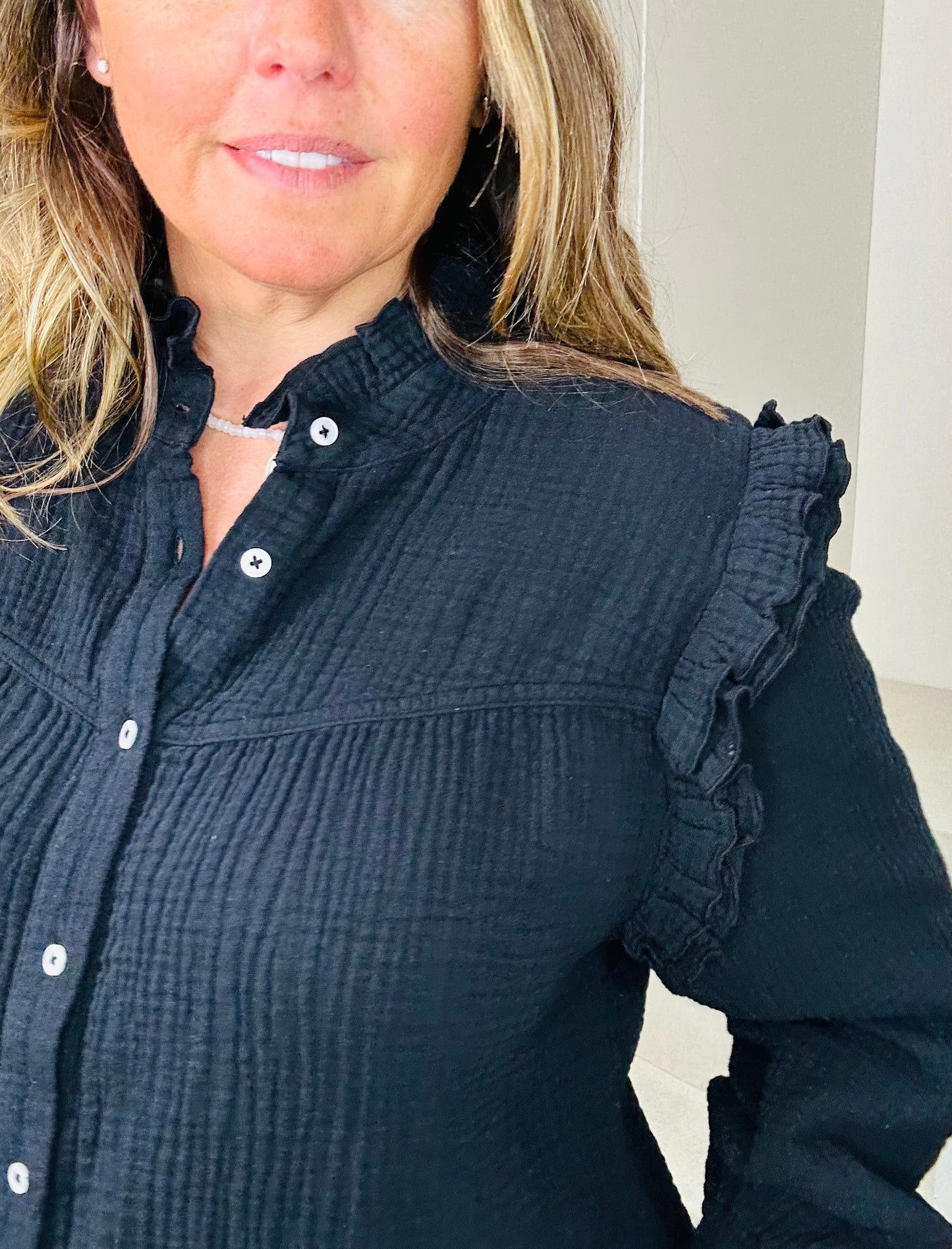 Black Frill Blouse