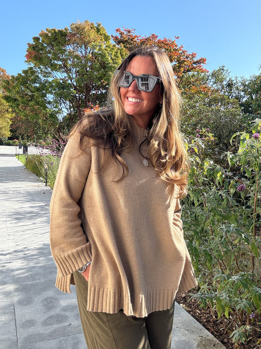 Camel Relaxed Wool Jumper