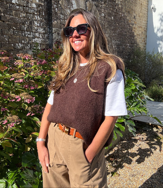 Brown Brushed Mohair Tank