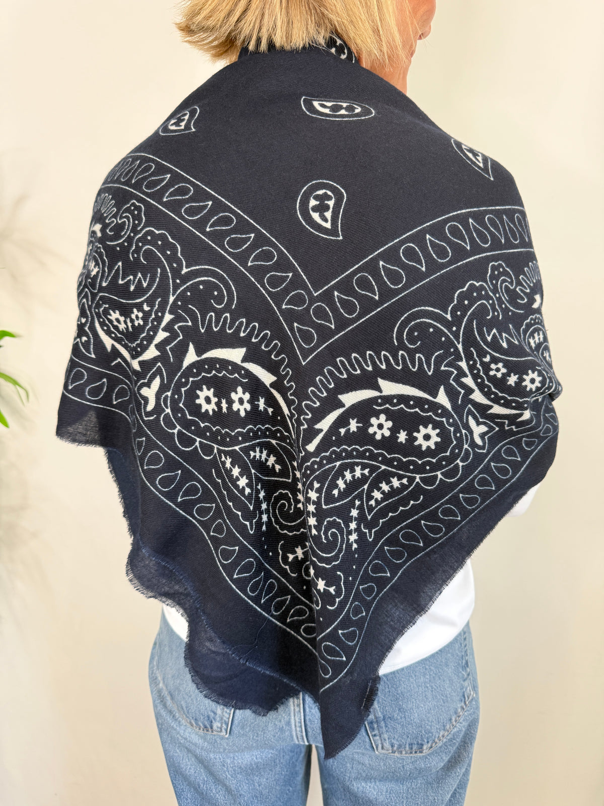 Navy Paisley Bandana Scarf