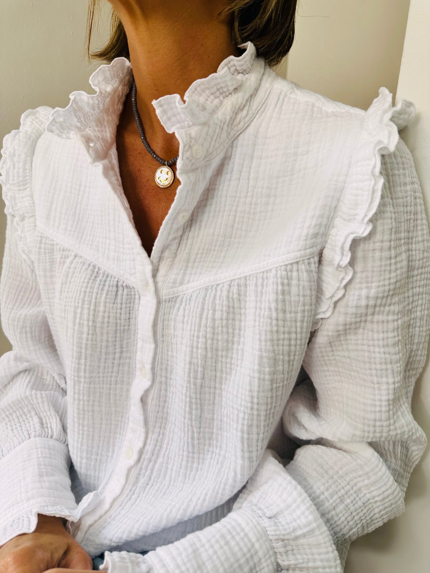 White Frill Blouse