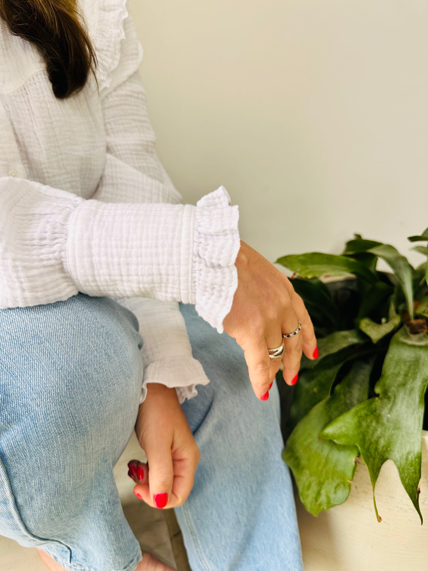 White Frill Blouse