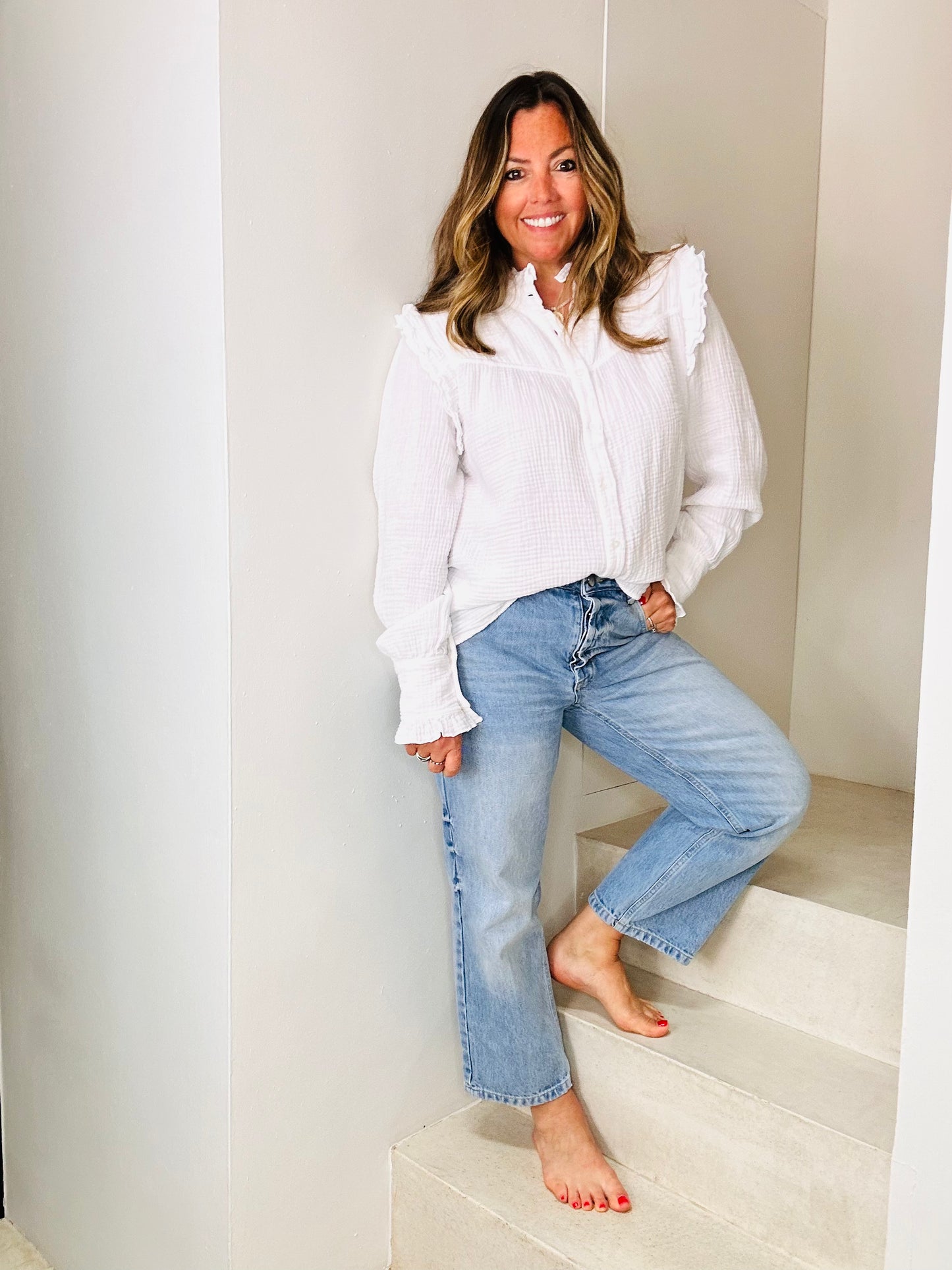 White Frill Blouse