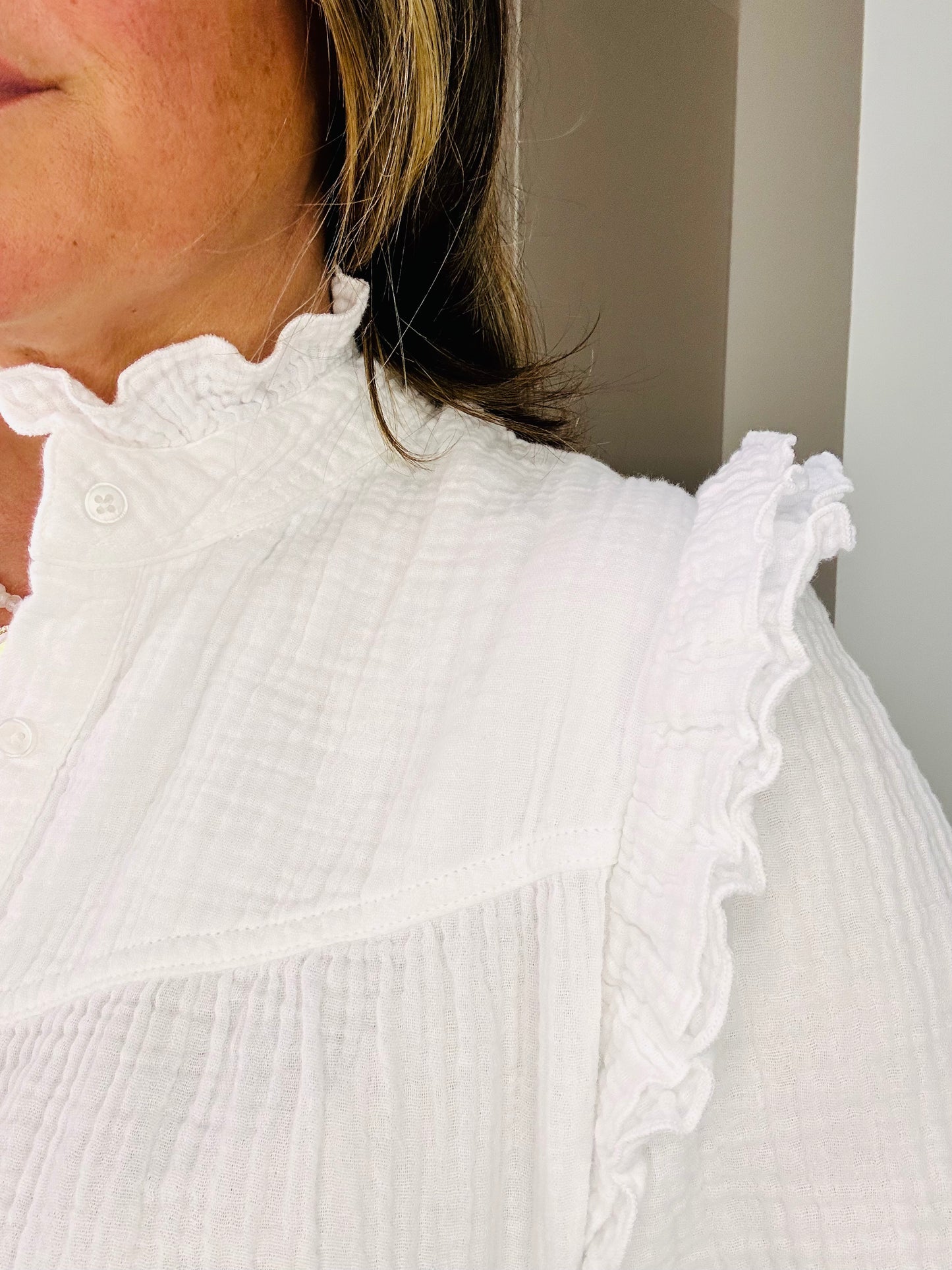 White Frill Blouse