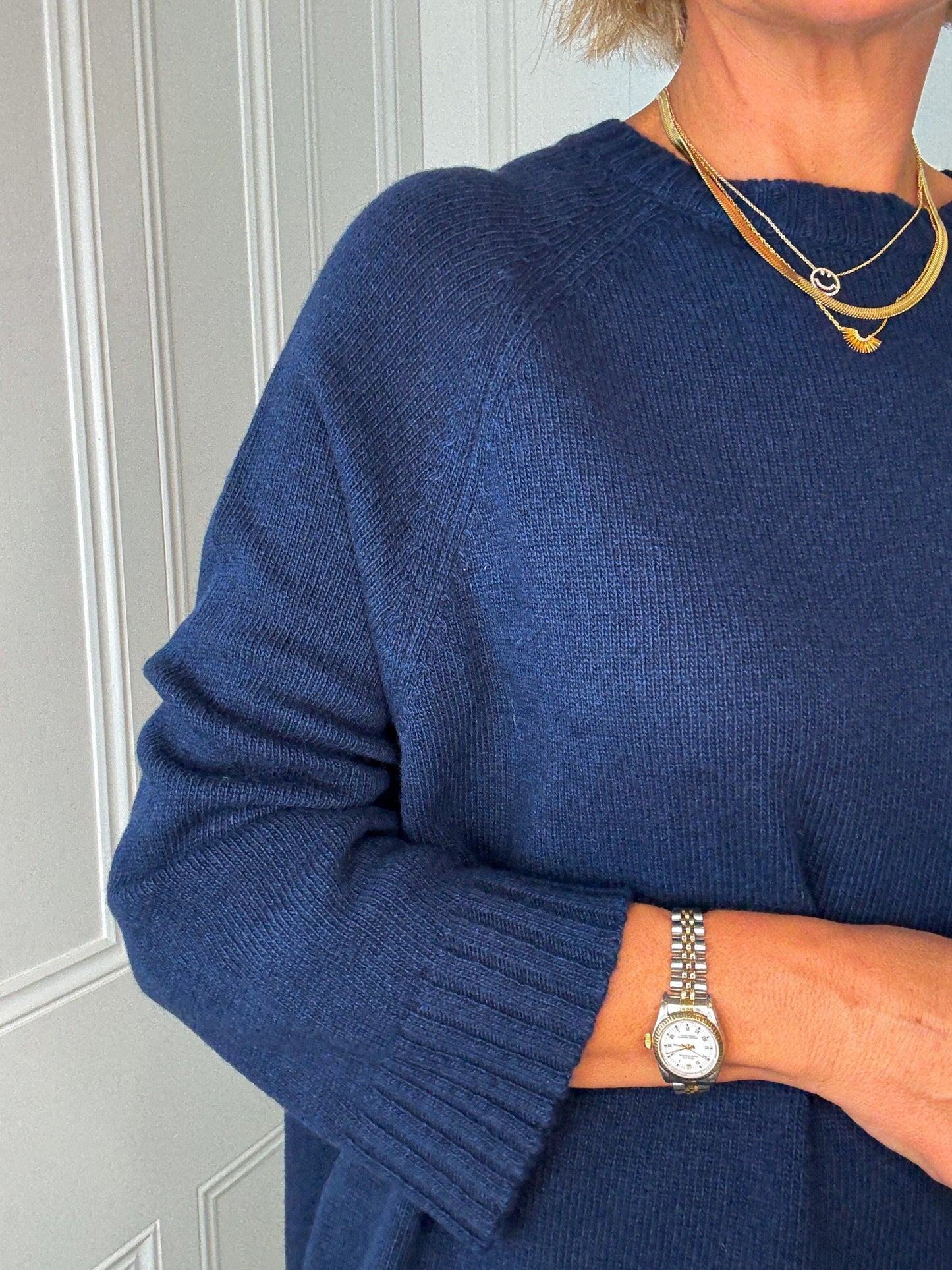 Navy Relaxed Wool Jumper