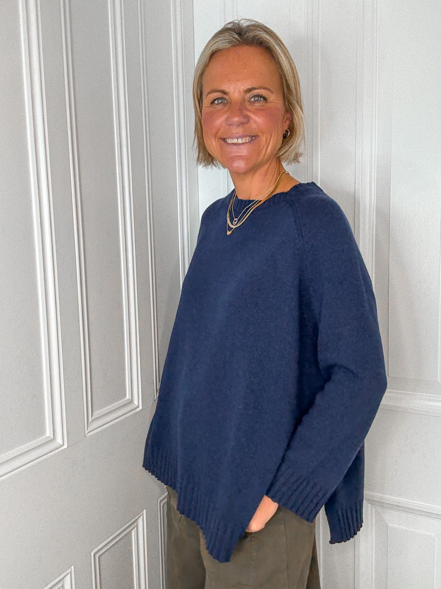 Navy Relaxed Wool Jumper