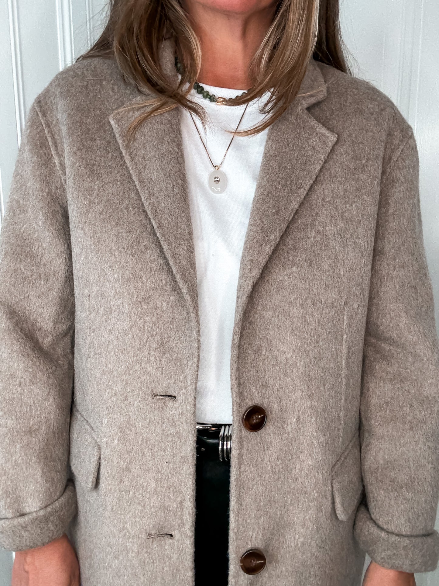 Oatmeal Classic Wool Blazer