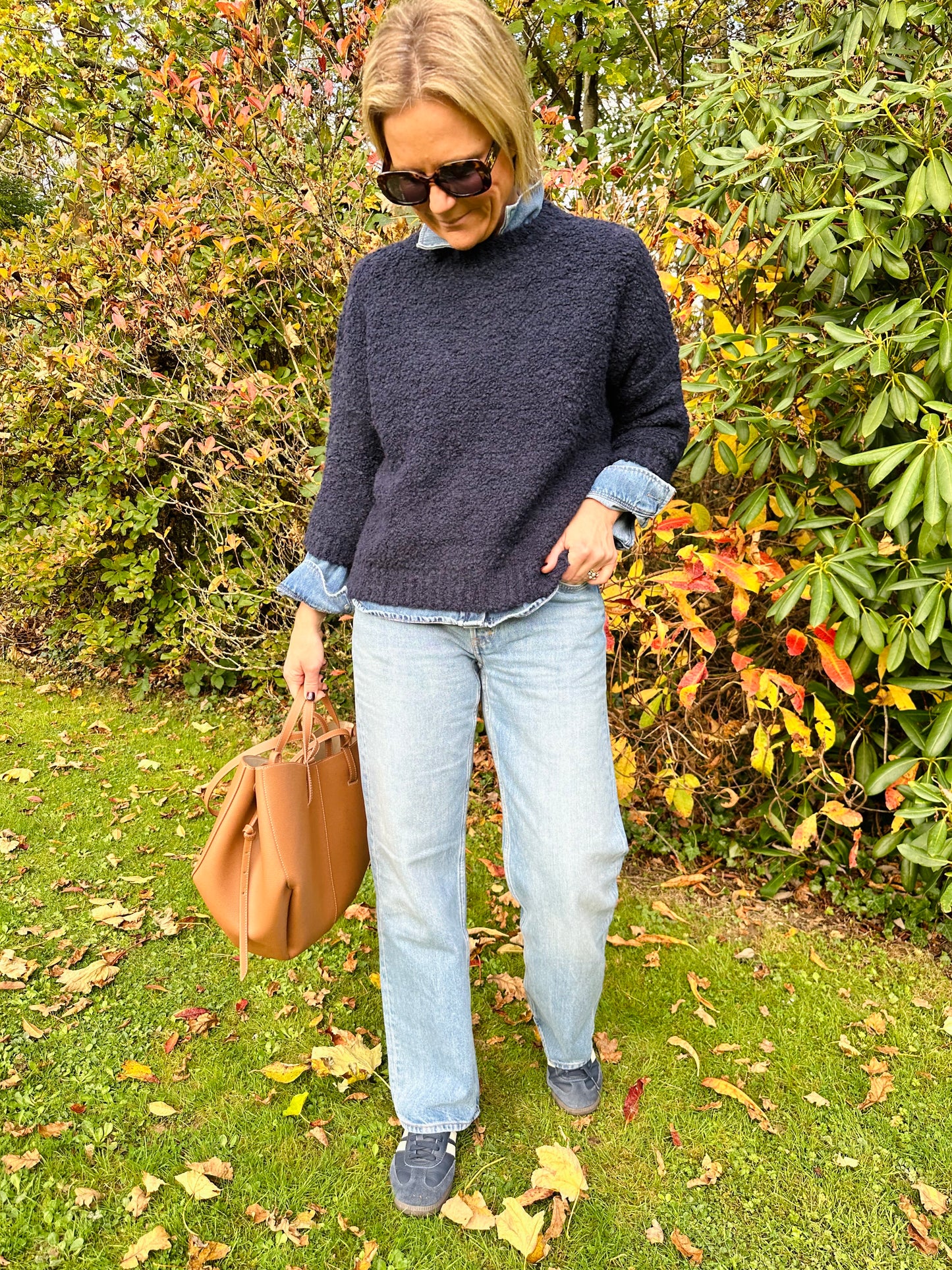 Navy Boucle Jumper