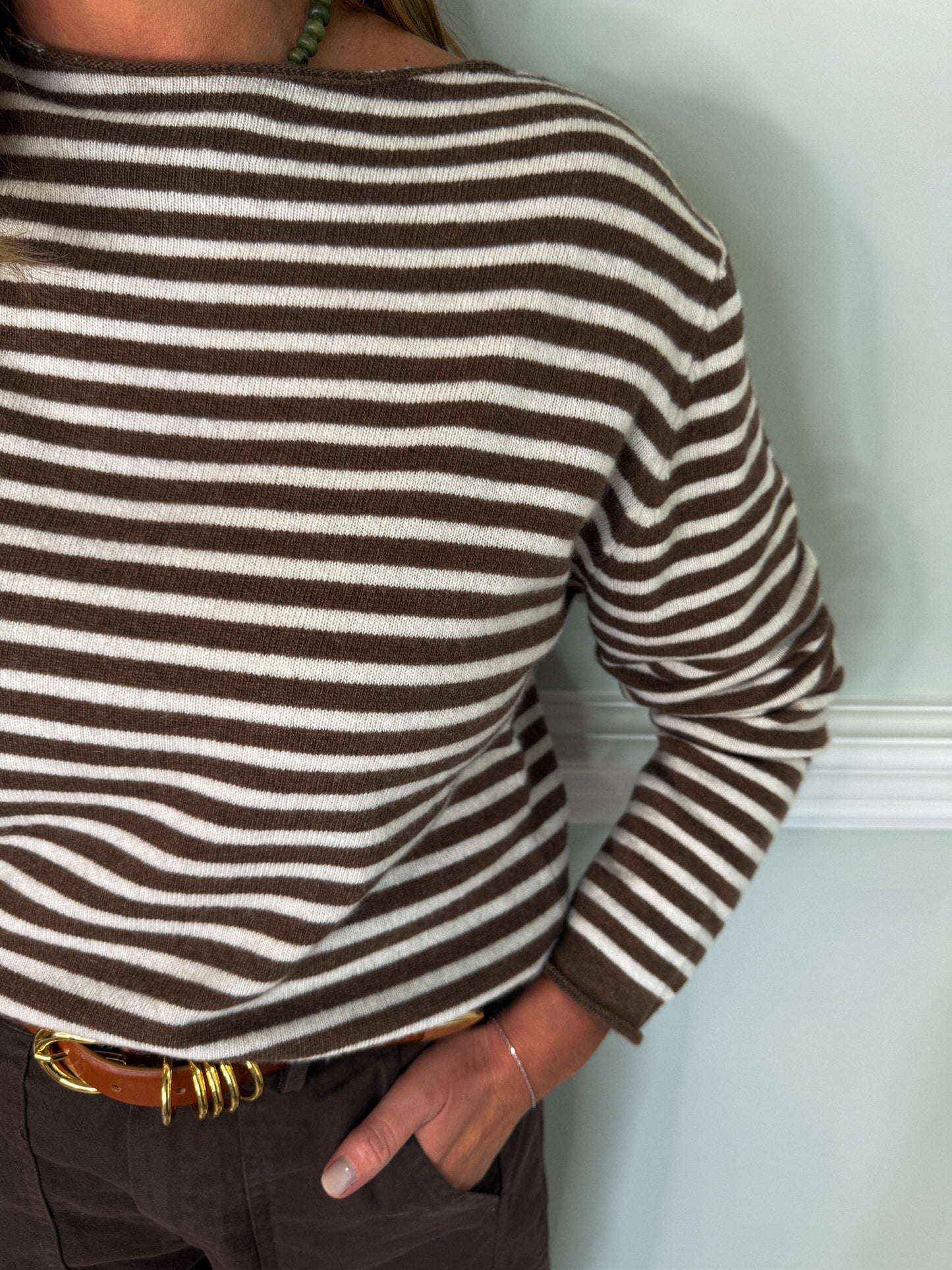 Chocolate Brown Breton Knit