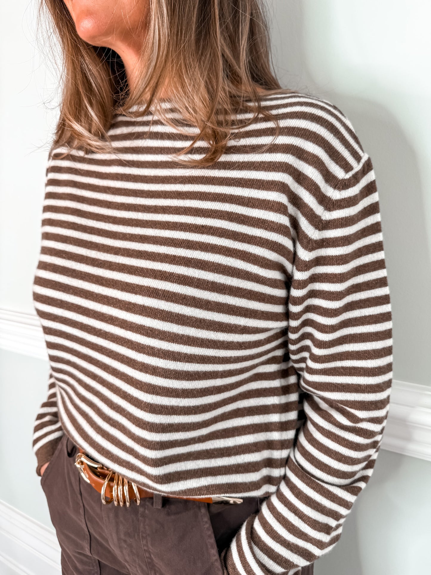 Chocolate Brown Breton Knit