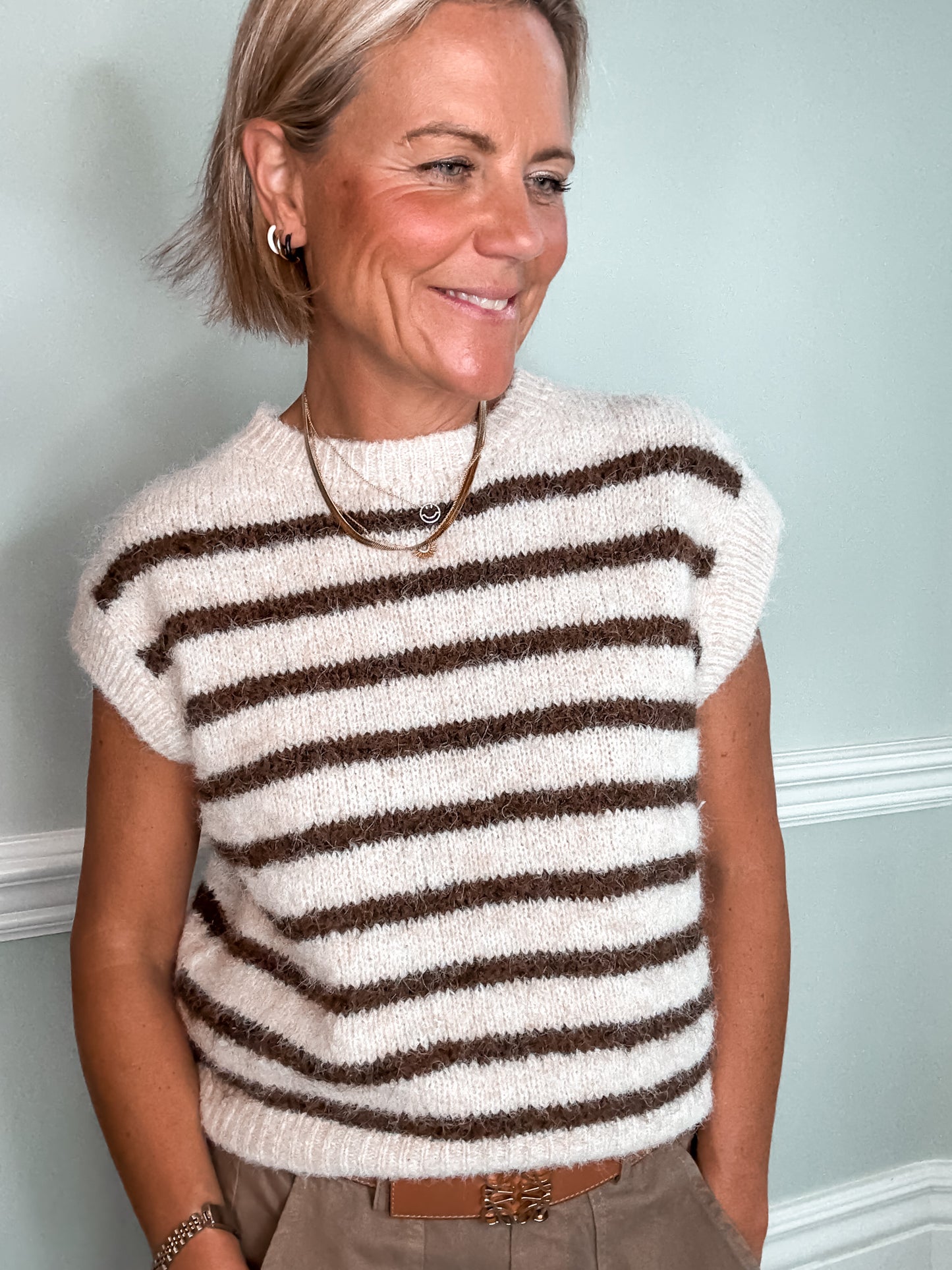 Stripe Knitted Vest
