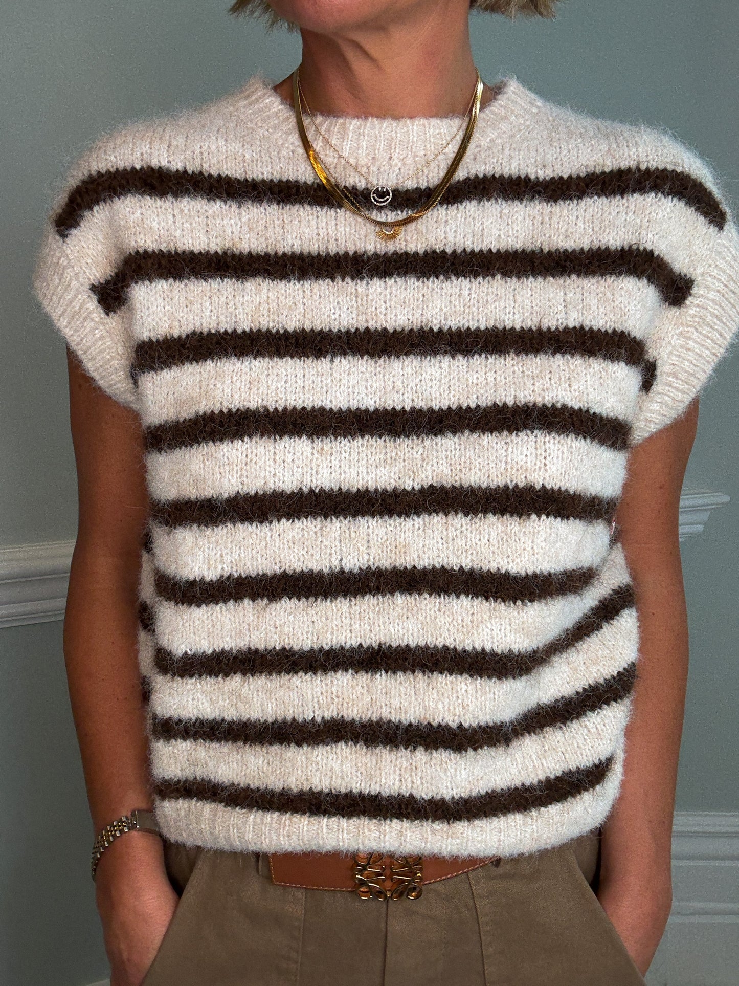 Stripe Knitted Vest