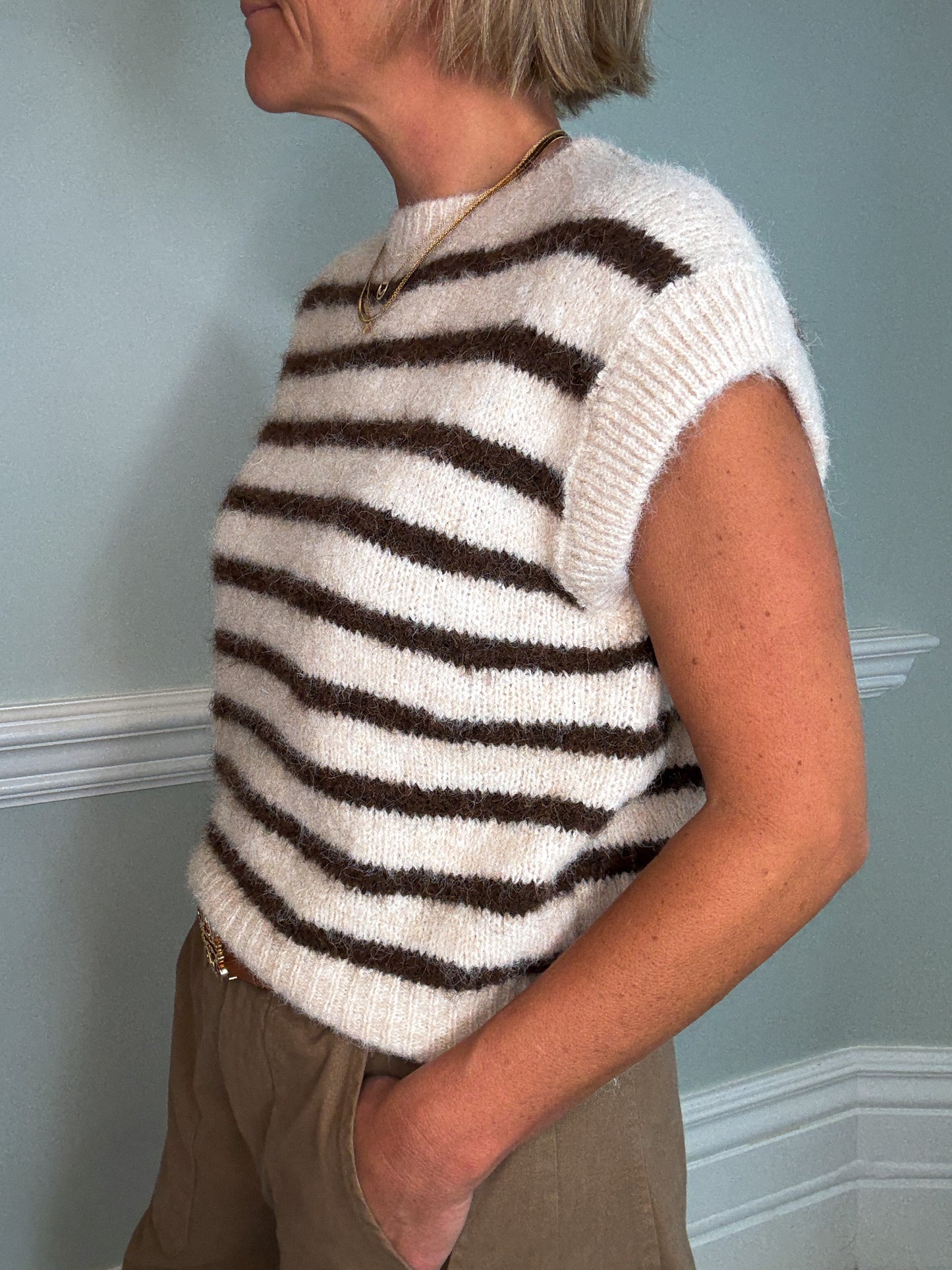 Stripe Knitted Vest
