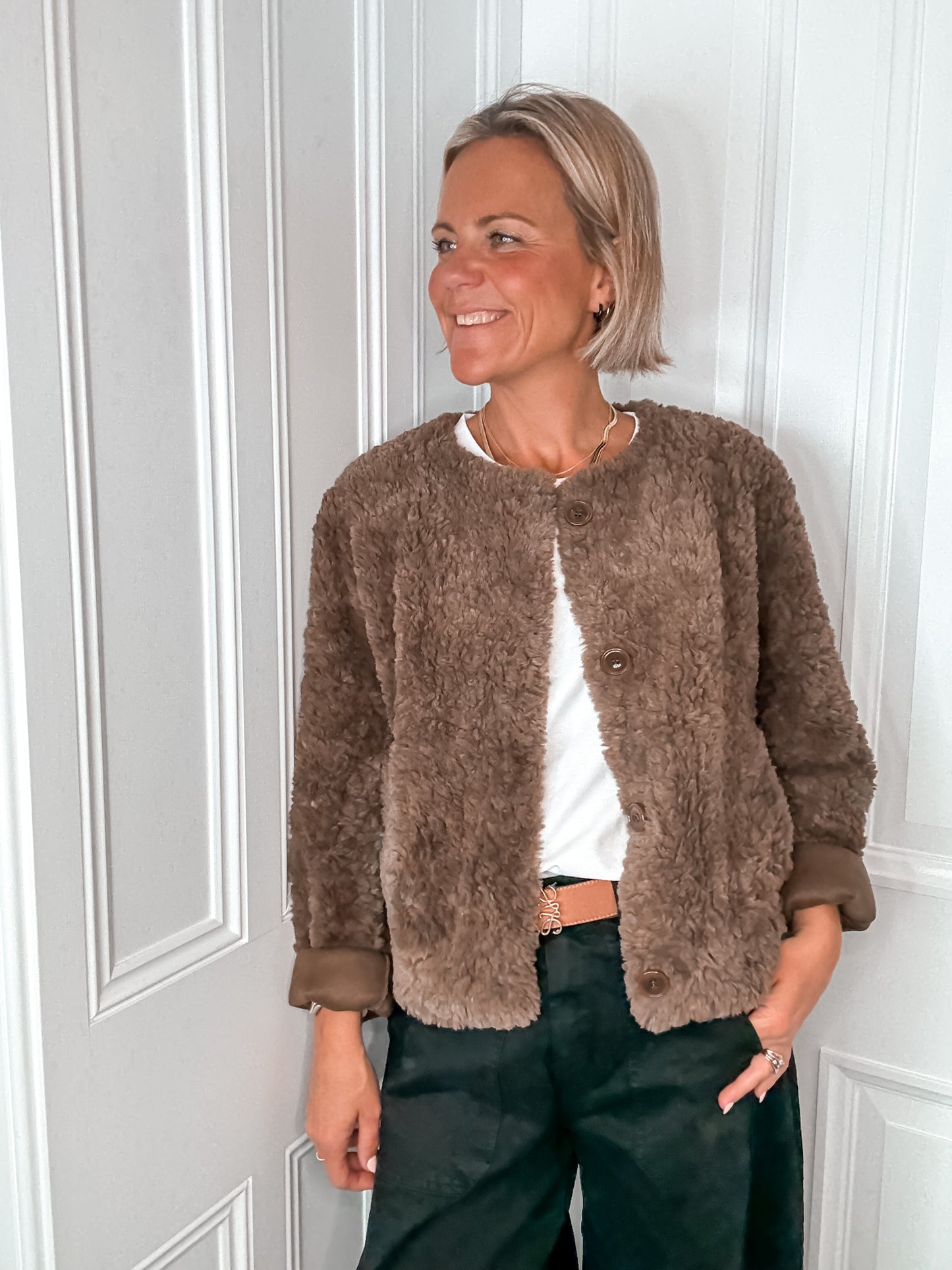 Brown Faux Fur Reversible Jacket