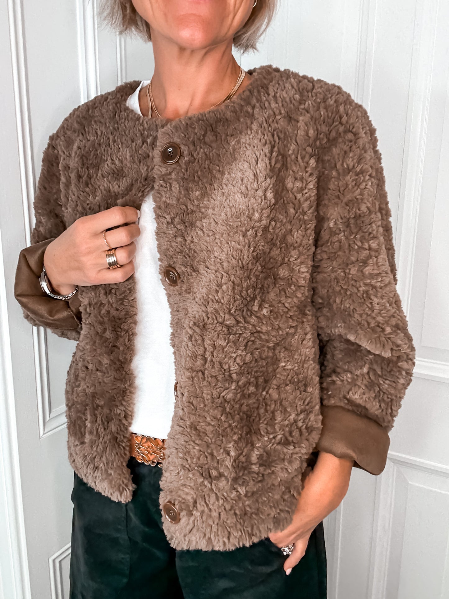 Brown Faux Fur Reversible Jacket