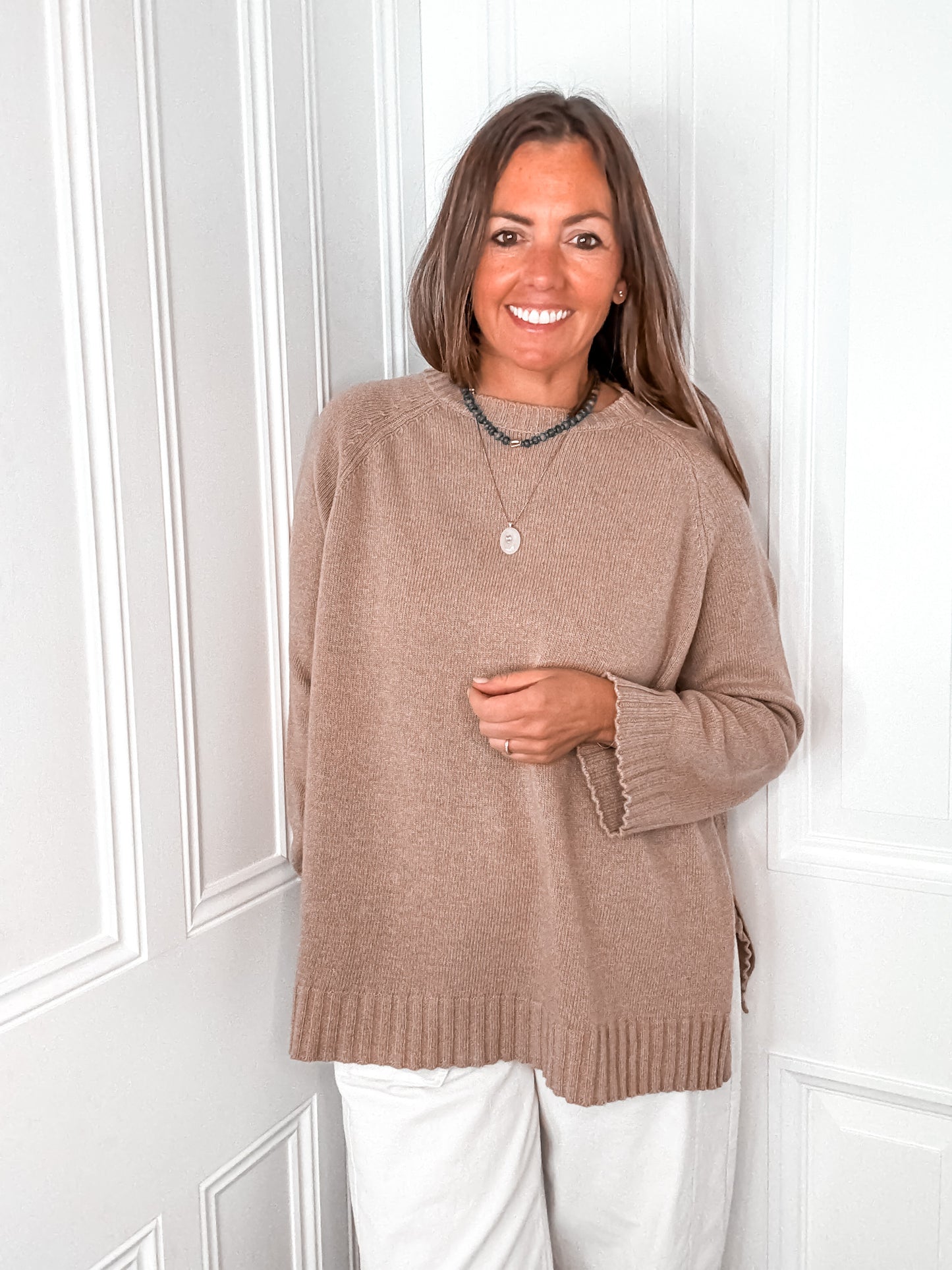 Camel Relaxed Wool Jumper
