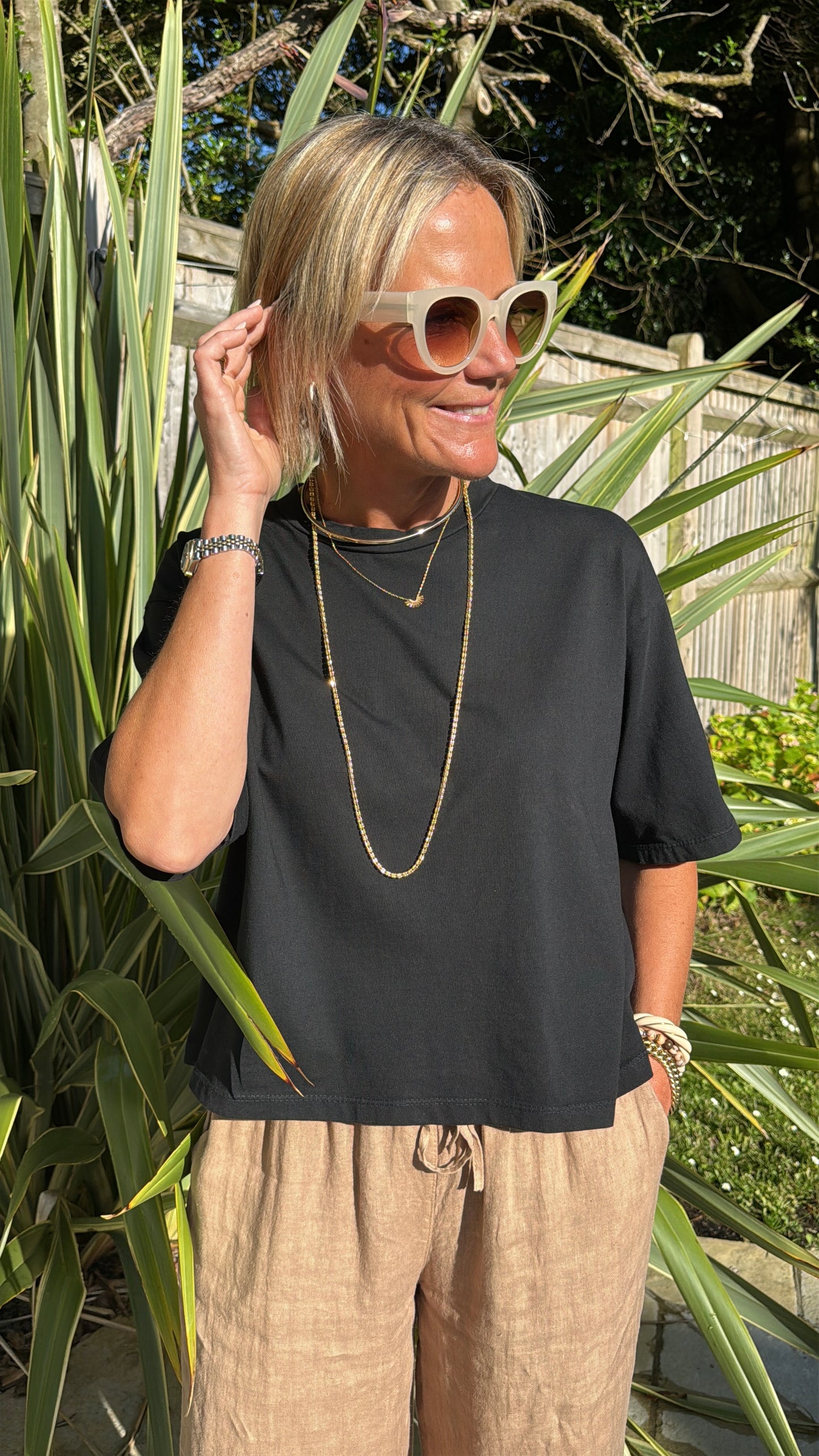 Black Boxy Tee
