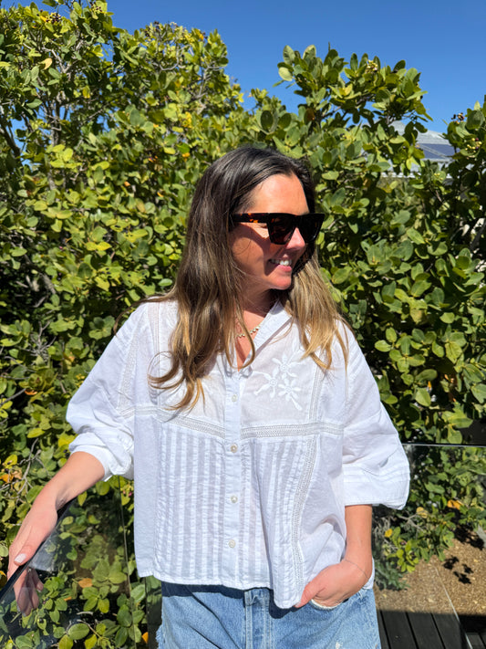 White Embroidered Blouse