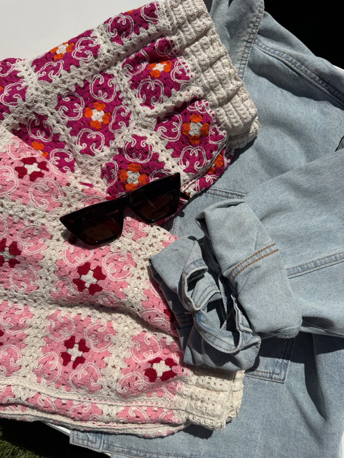 Fuchsia Crochet Shorts