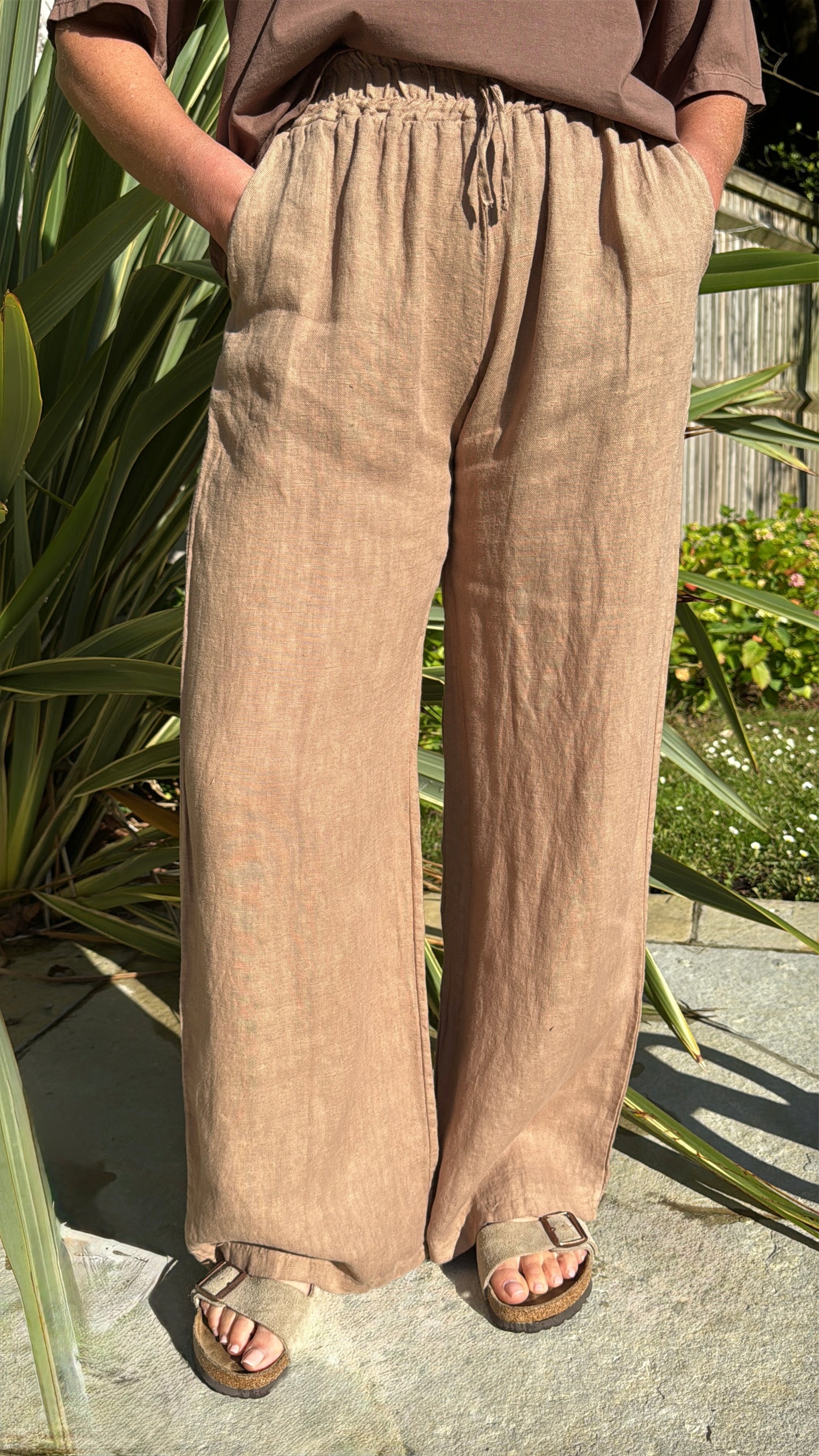 Camel Linen Trousers
