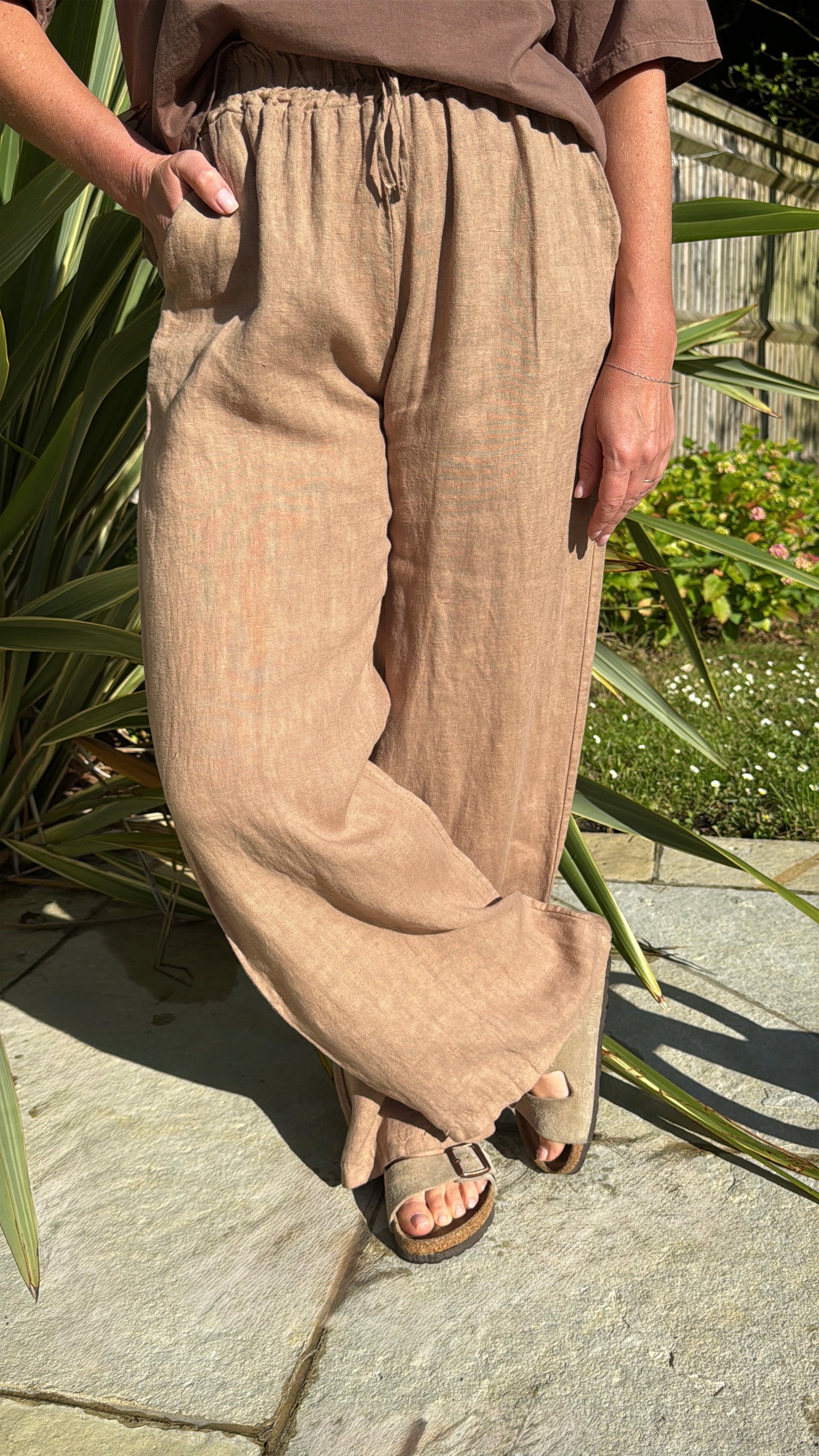 Camel Linen Trousers